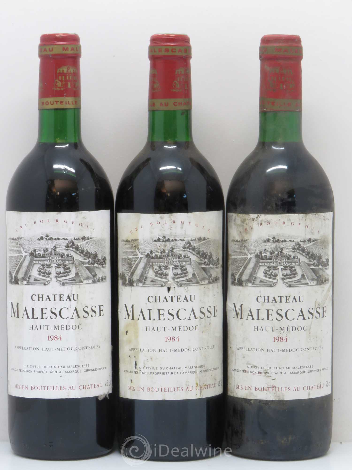 Château Malescasse Cru Bourgeois Exceptionnel (sans prix de réserve) 1984 - Lot de 3 bouteilles - 0