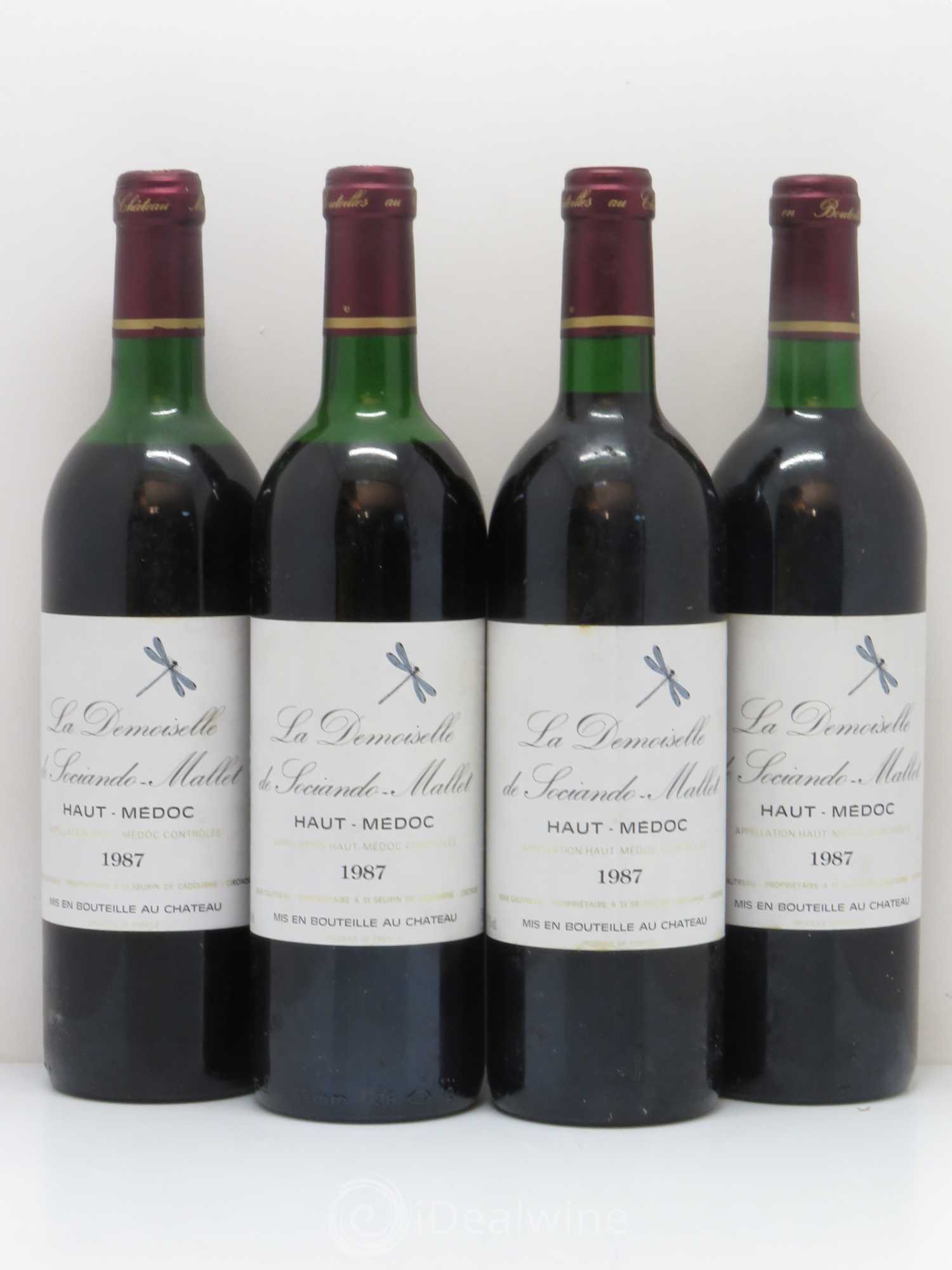 Demoiselle de Sociando Mallet Second Vin 1987 - Lot de 4 bouteilles - 0