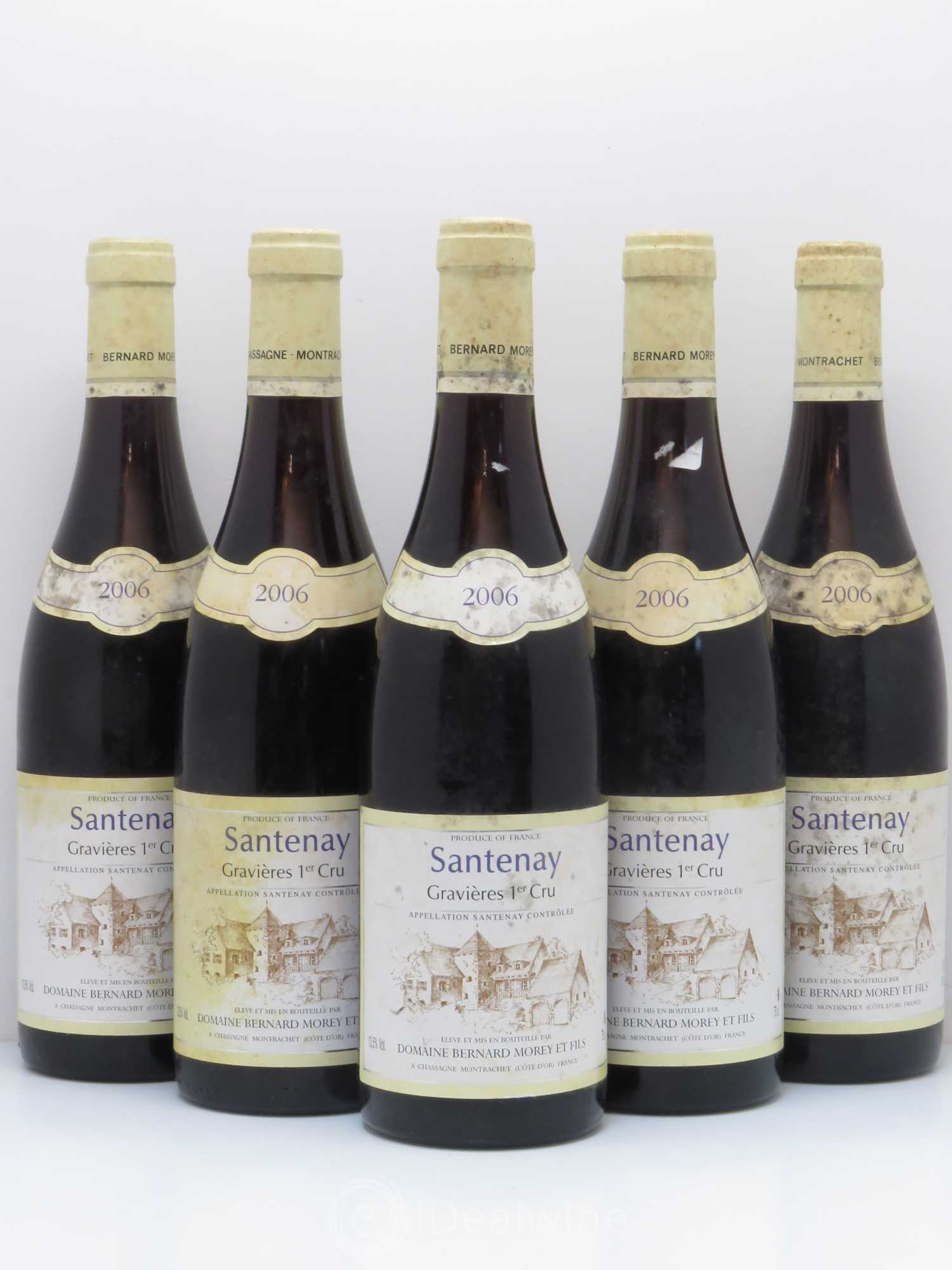 Santenay 1er Cru Les Gravières Morey Et Fils 2006 - Posten von 5 Flaschen - 0