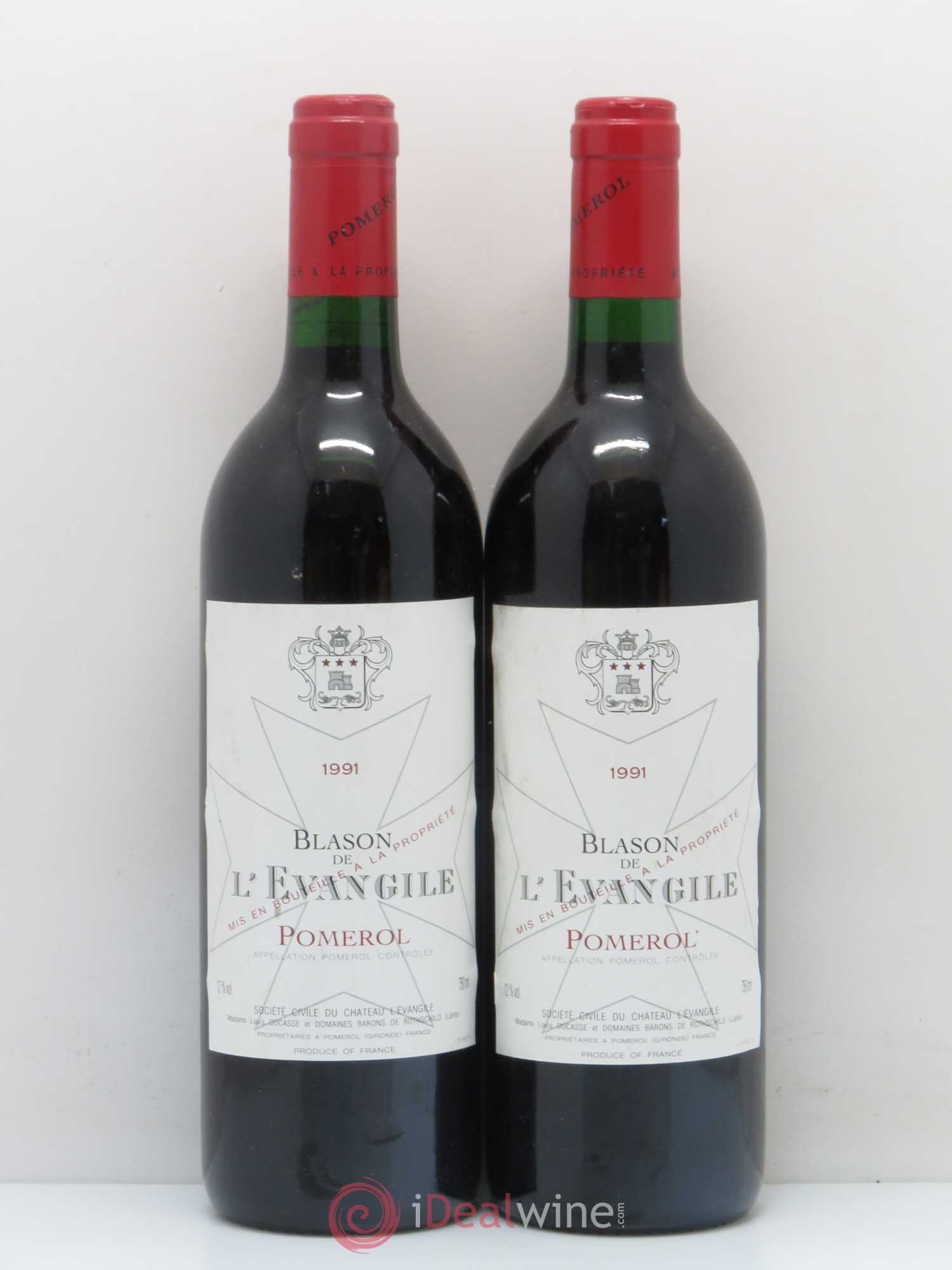 Blason de l'Evangile (sans prix de réserve) 1991 - Lot de 2 bouteilles - 0