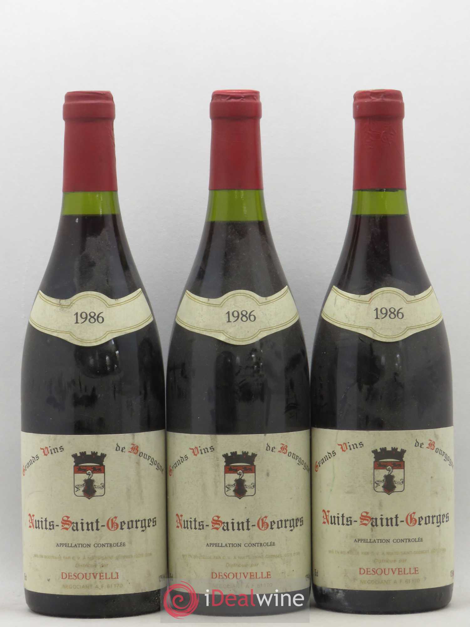 Nuits-Saint-Georges Desouvelle 1986 - Lot de 3 bouteilles - 0