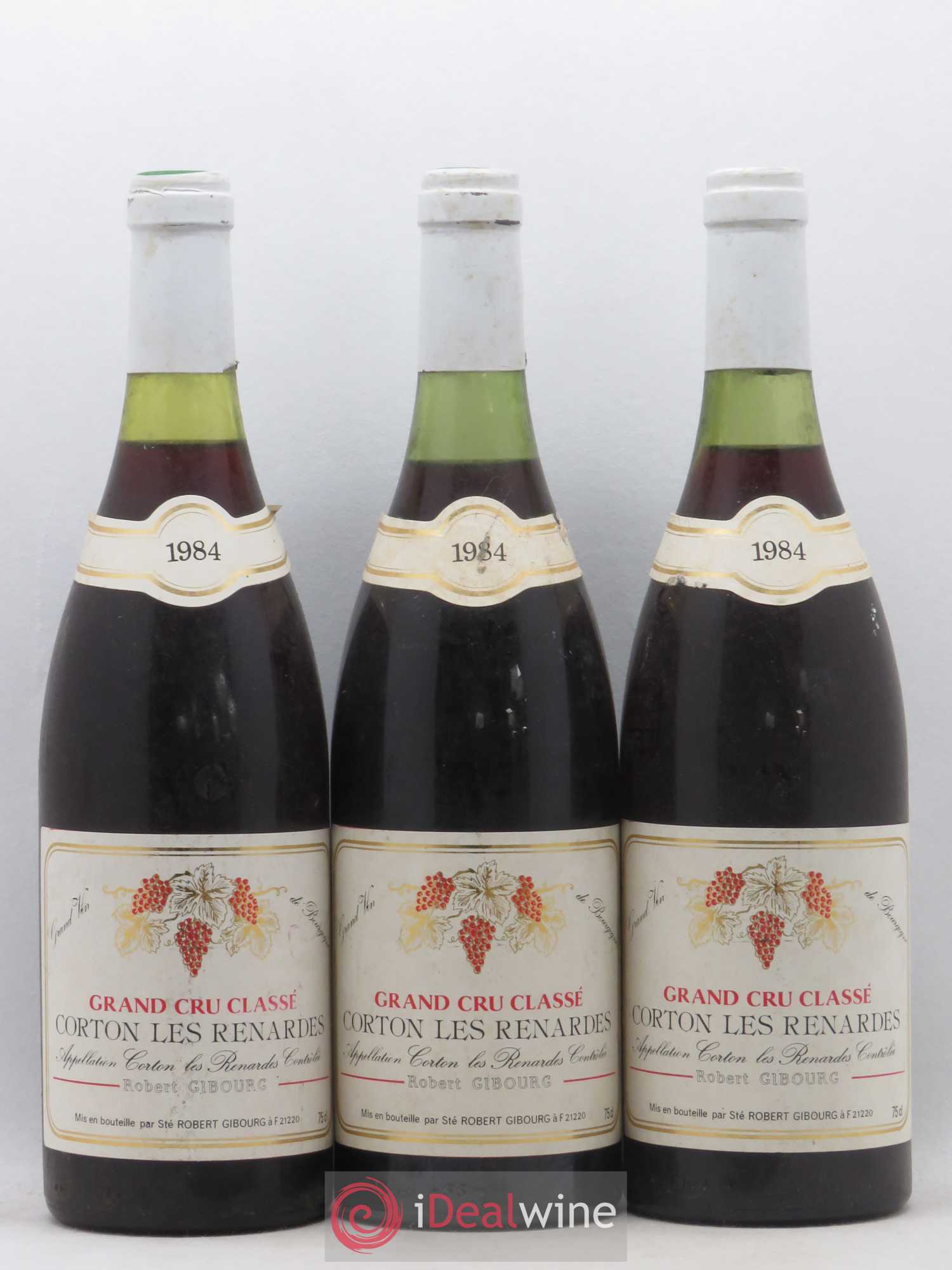 Corton Grand Cru Les Renardes Robert Gibourg 1984 - Posten von 3 Flaschen - 0