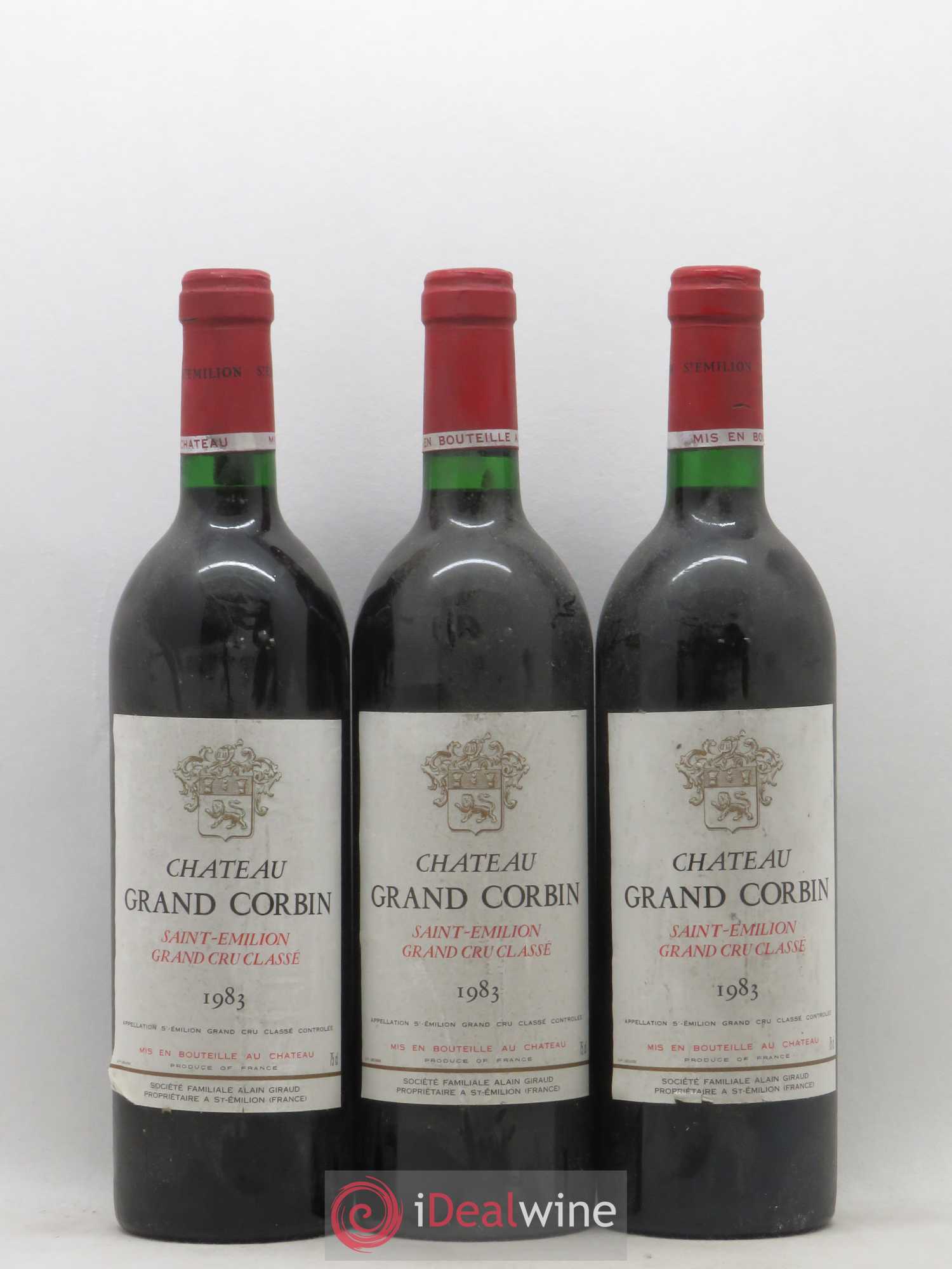Château Grand Corbin Grand Cru Classé 1983 - Lot de 6 bouteilles - 1