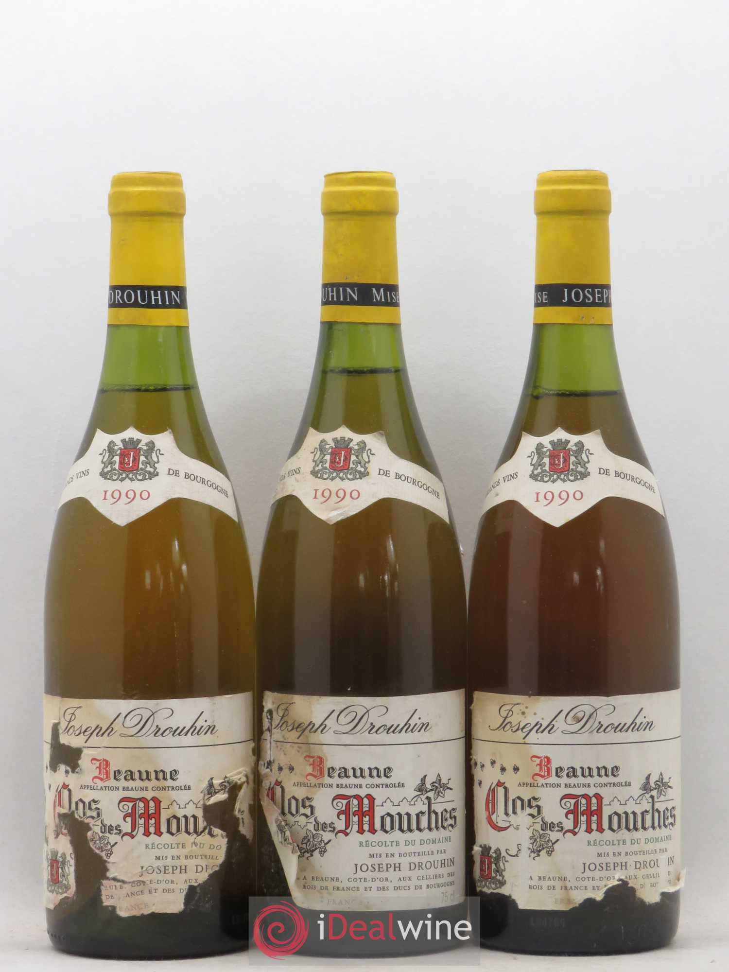 Beaune 1er Cru Clos des Mouches Joseph Drouhin 1990 - Lot de 3 bouteilles - 0