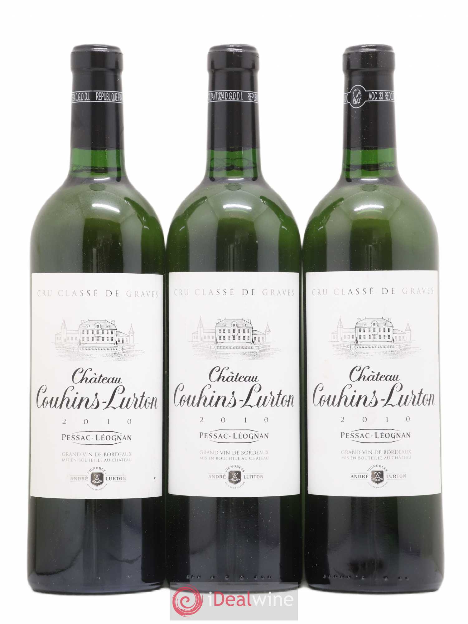 Château Couhins-Lurton Cru Classé de Graves 2010 - Lot de 3 bouteilles - 0
