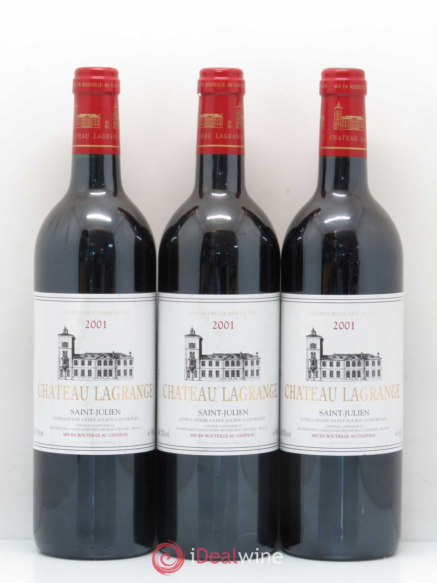 Château Lagrange 3ème Grand Cru Classé 2001 - Lot de 3 bouteilles - 0