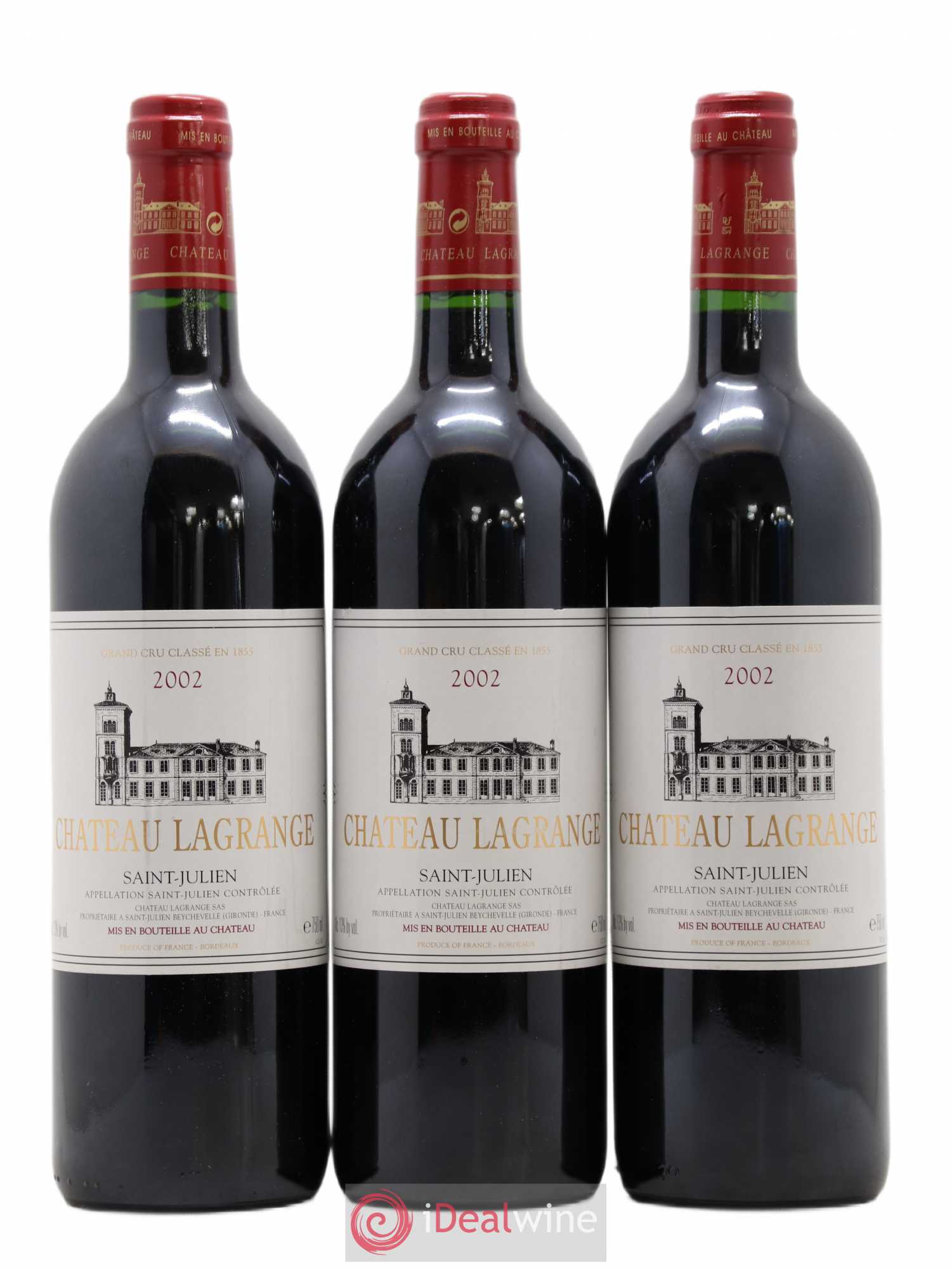 Château Lagrange 3ème Grand Cru Classé 2002 - Lot de 3 bouteilles - 0