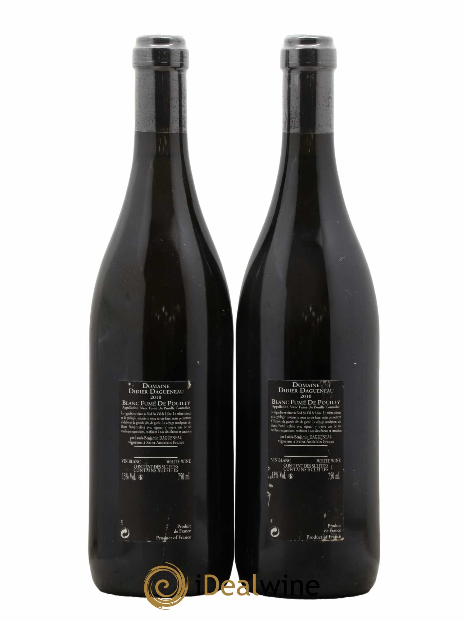 Vin de France (anciennement Pouilly-Fumé) Silex Dagueneau (Domaine Didier - Louis-Benjamin) 2010 - Lot de 2 bouteilles - 1