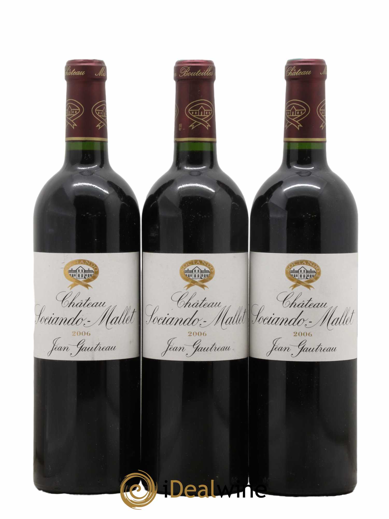 Château Sociando Mallet 2006 - Lot de 3 bouteilles - 0