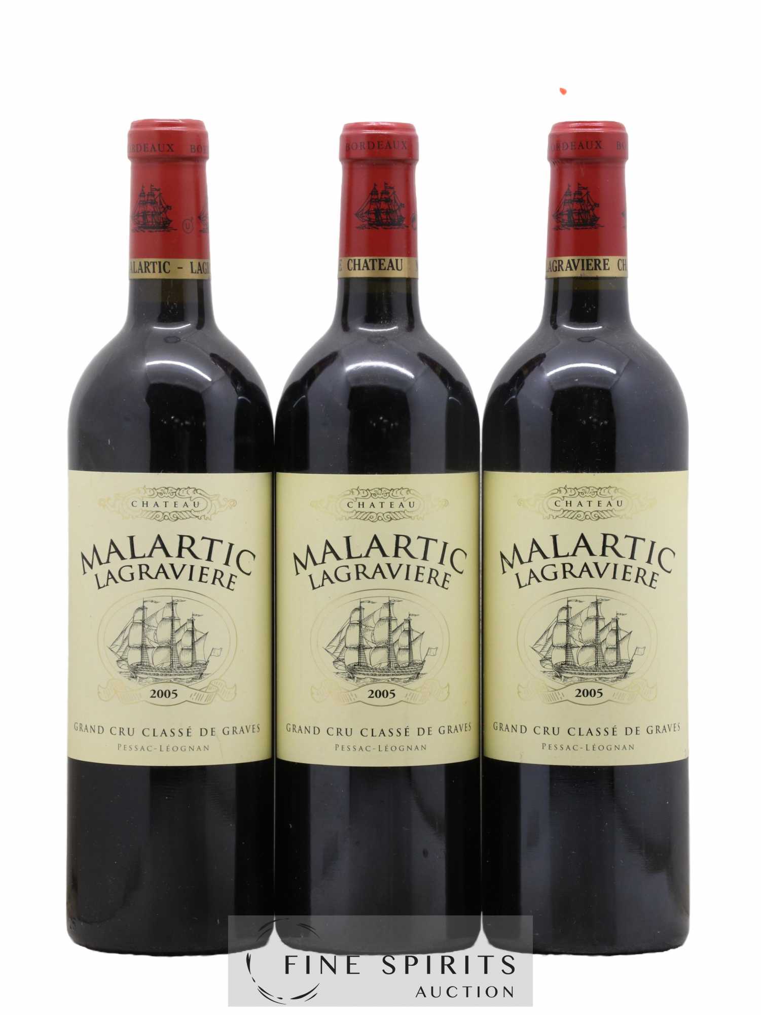 Château Malartic-Lagravière Cru Classé de Graves 2005 - Lot de 3 bouteilles - 0