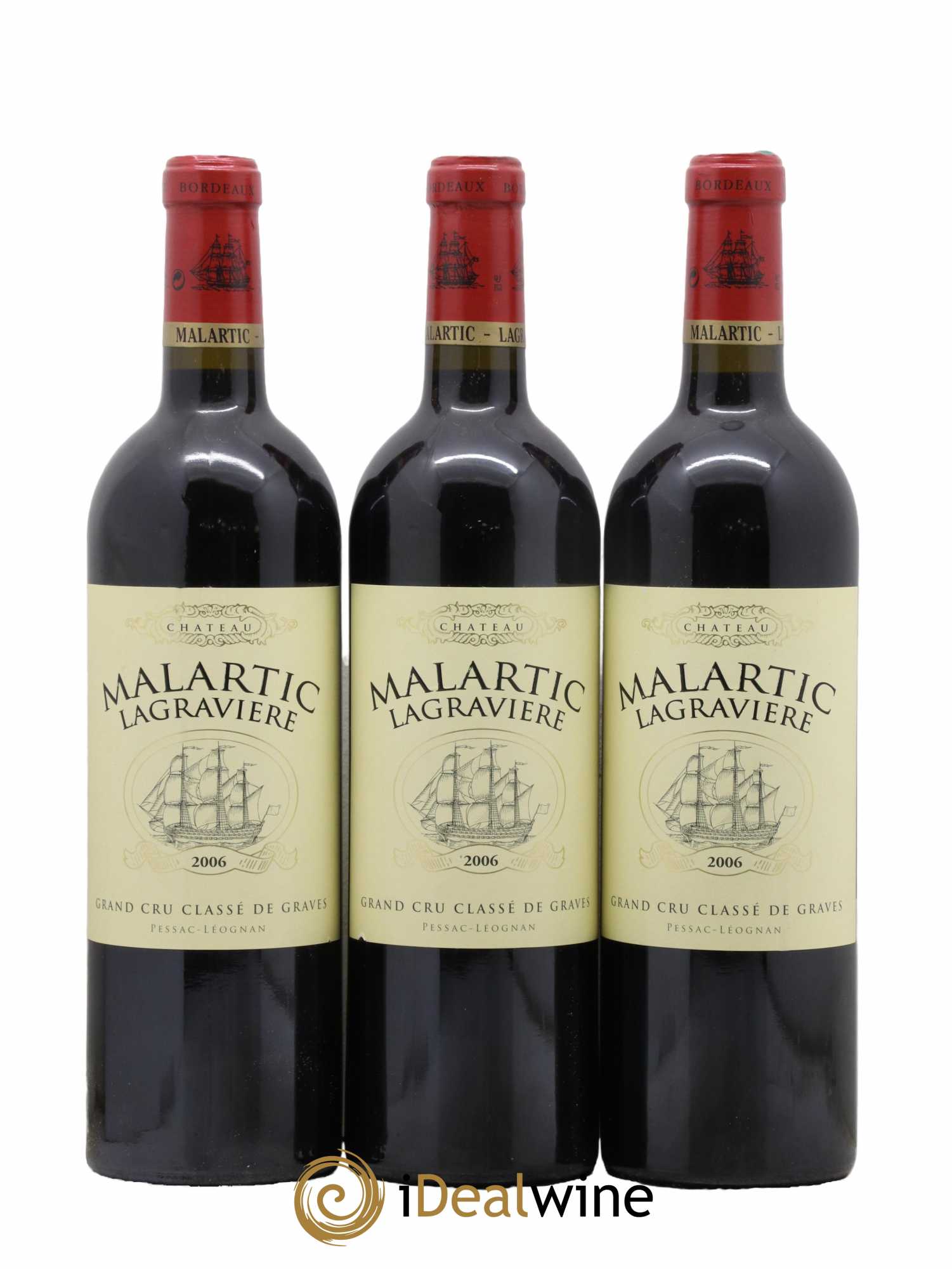 Château Malartic-Lagravière Cru Classé de Graves 2006 - Lot de 3 bouteilles - 0