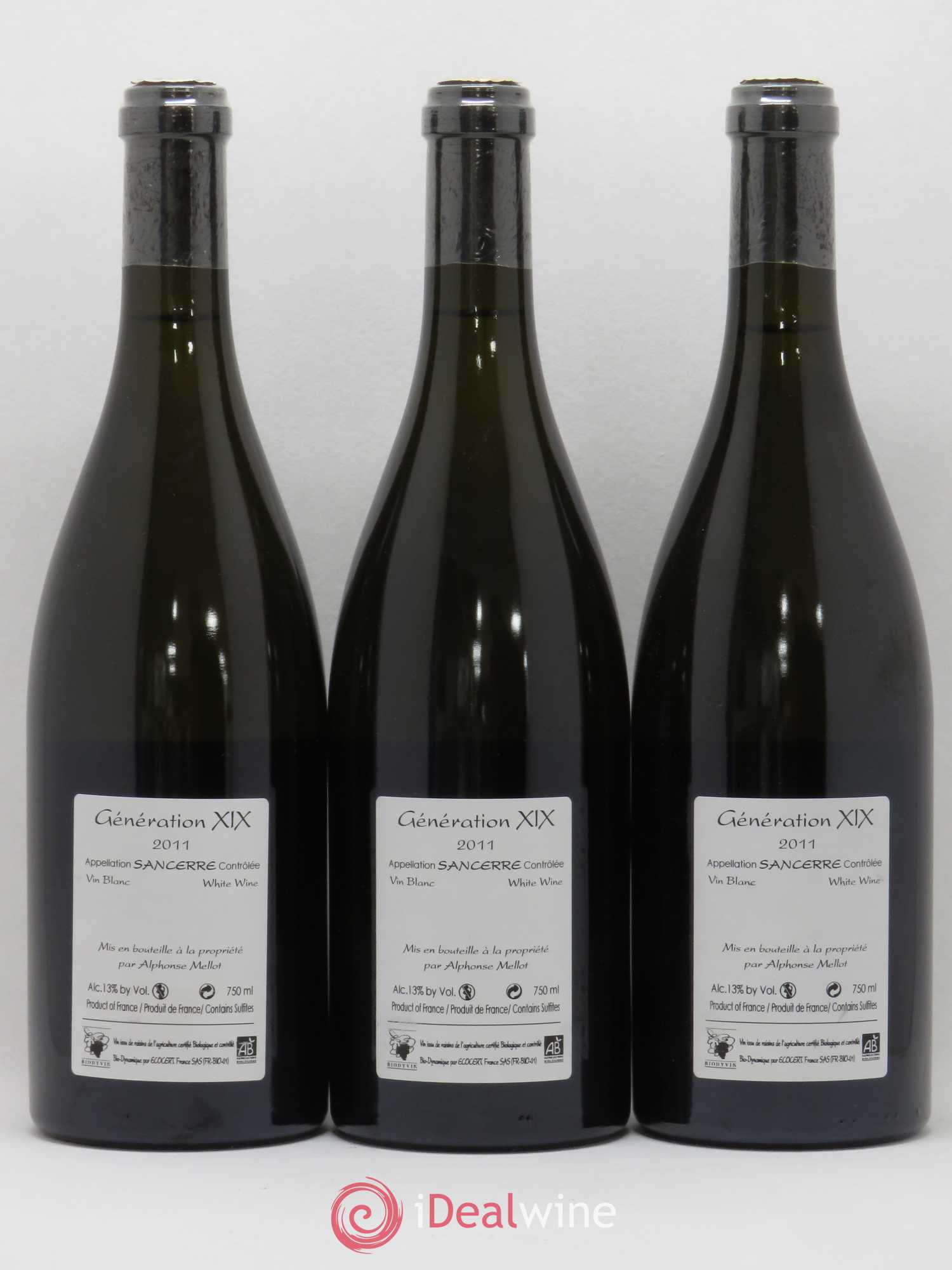Sancerre Génération XIX Alphonse Mellot 2011 - Lot de 3 bouteilles - 1
