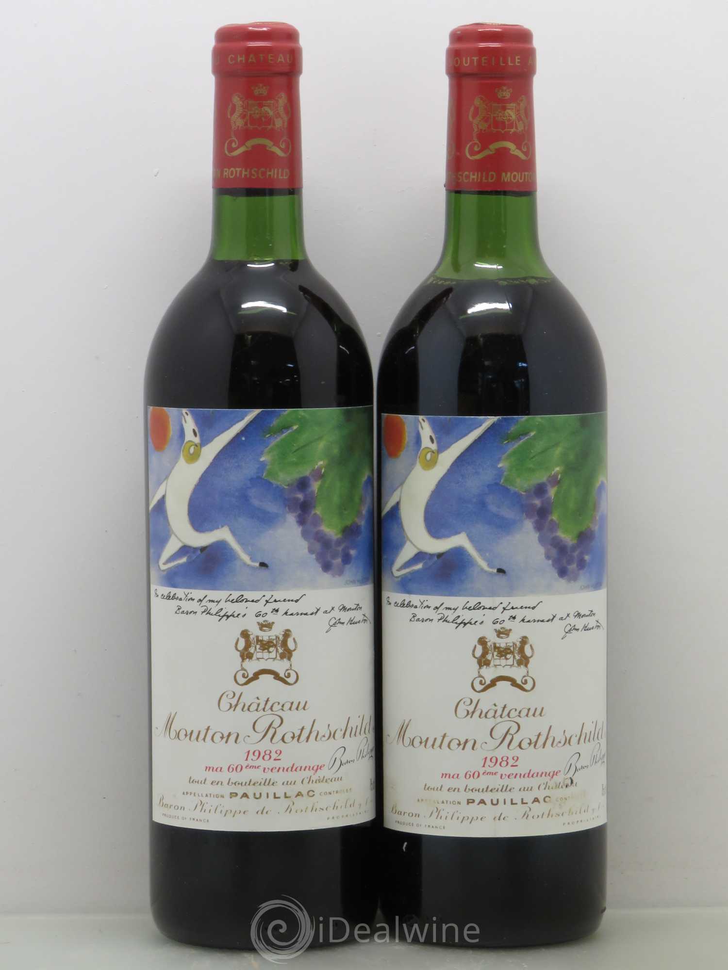 Château Mouton Rothschild 1er Grand Cru Classé 1982 - Lot de 2 bouteilles - 0