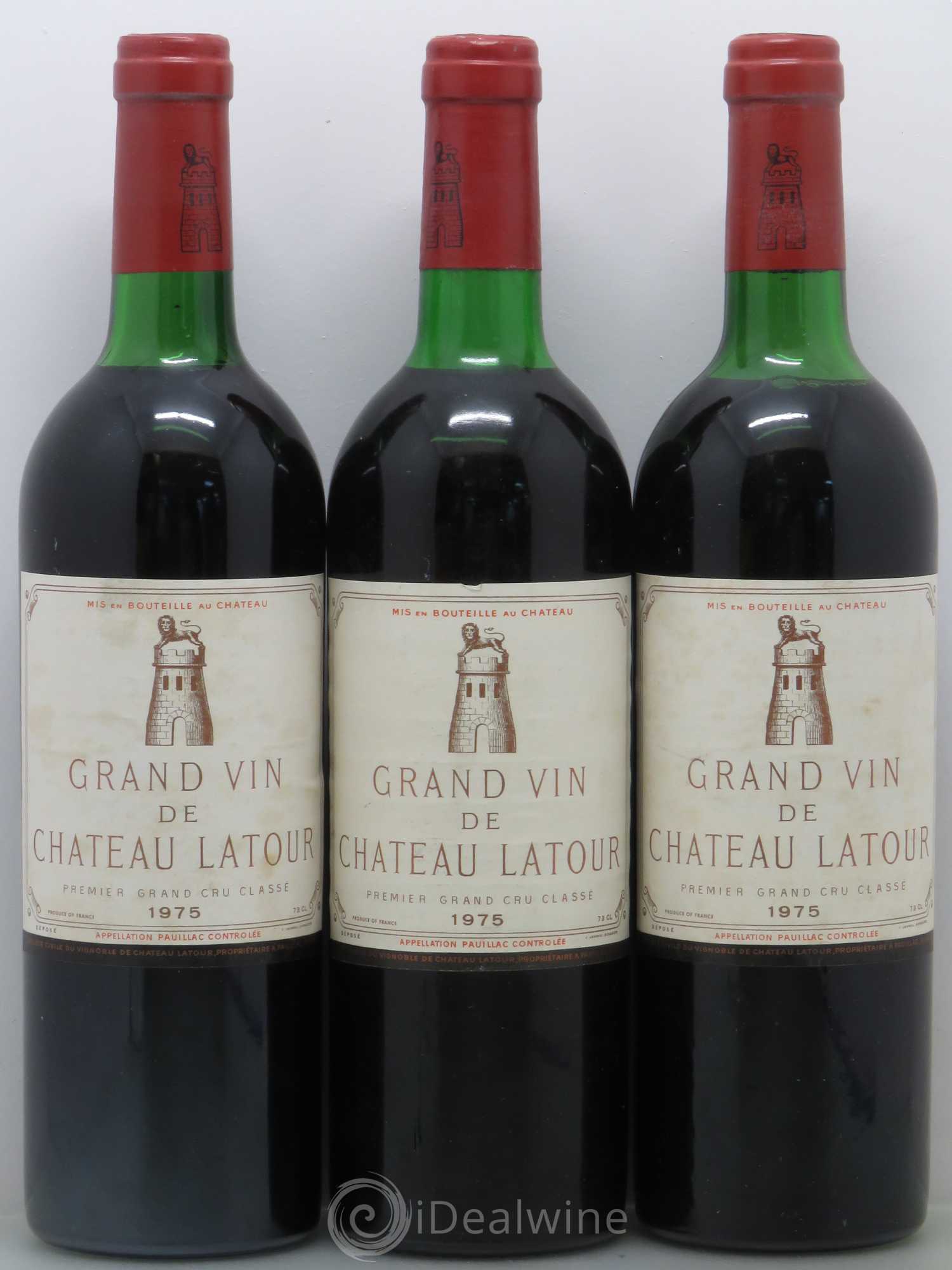 Château Latour 1er Grand Cru Classé 1975 - Lot de 3 bouteilles - 0