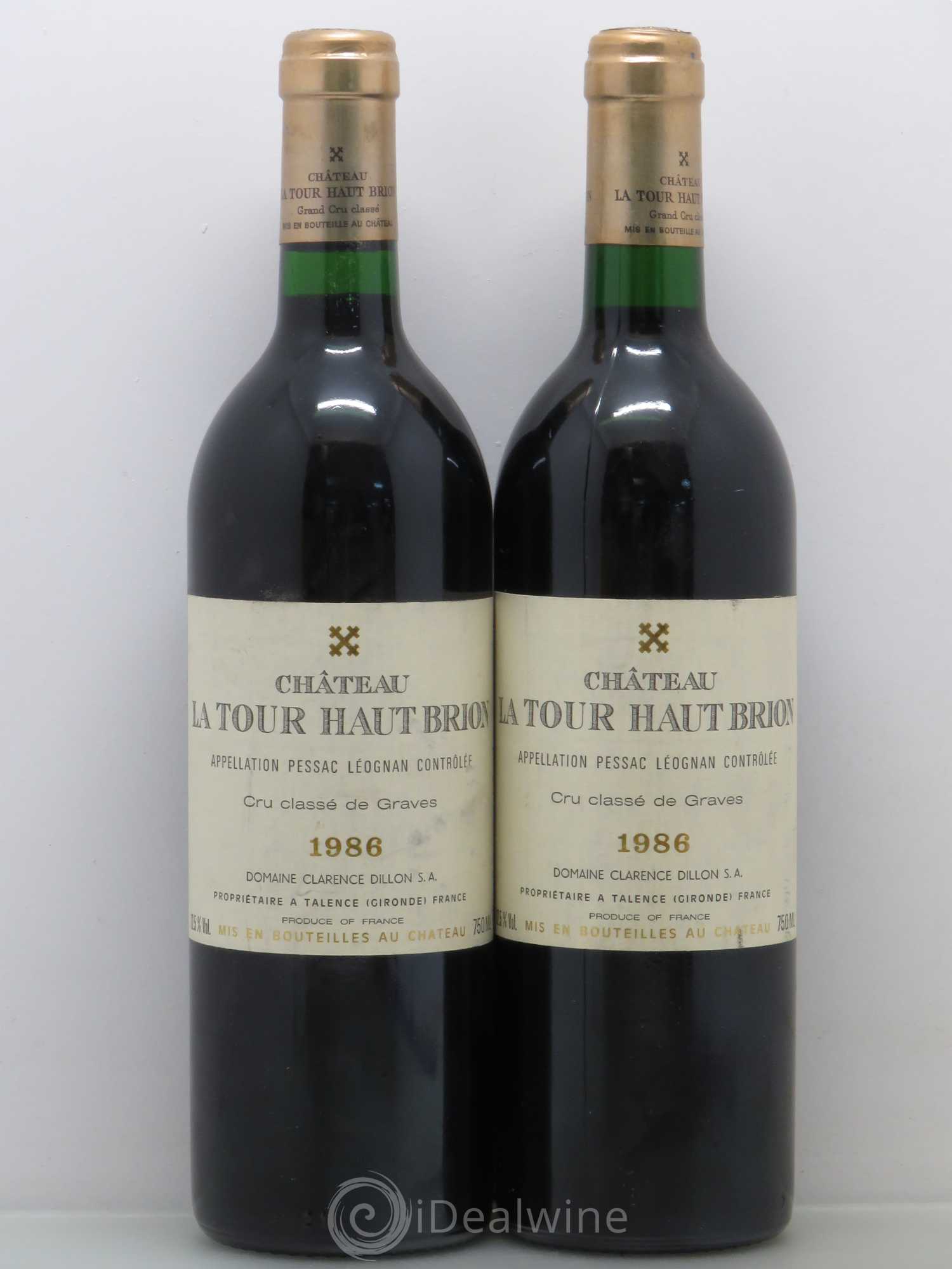 Château la Tour Haut-Brion Cru Classé de Graves 1986 - Lot de 2 bouteilles - 0