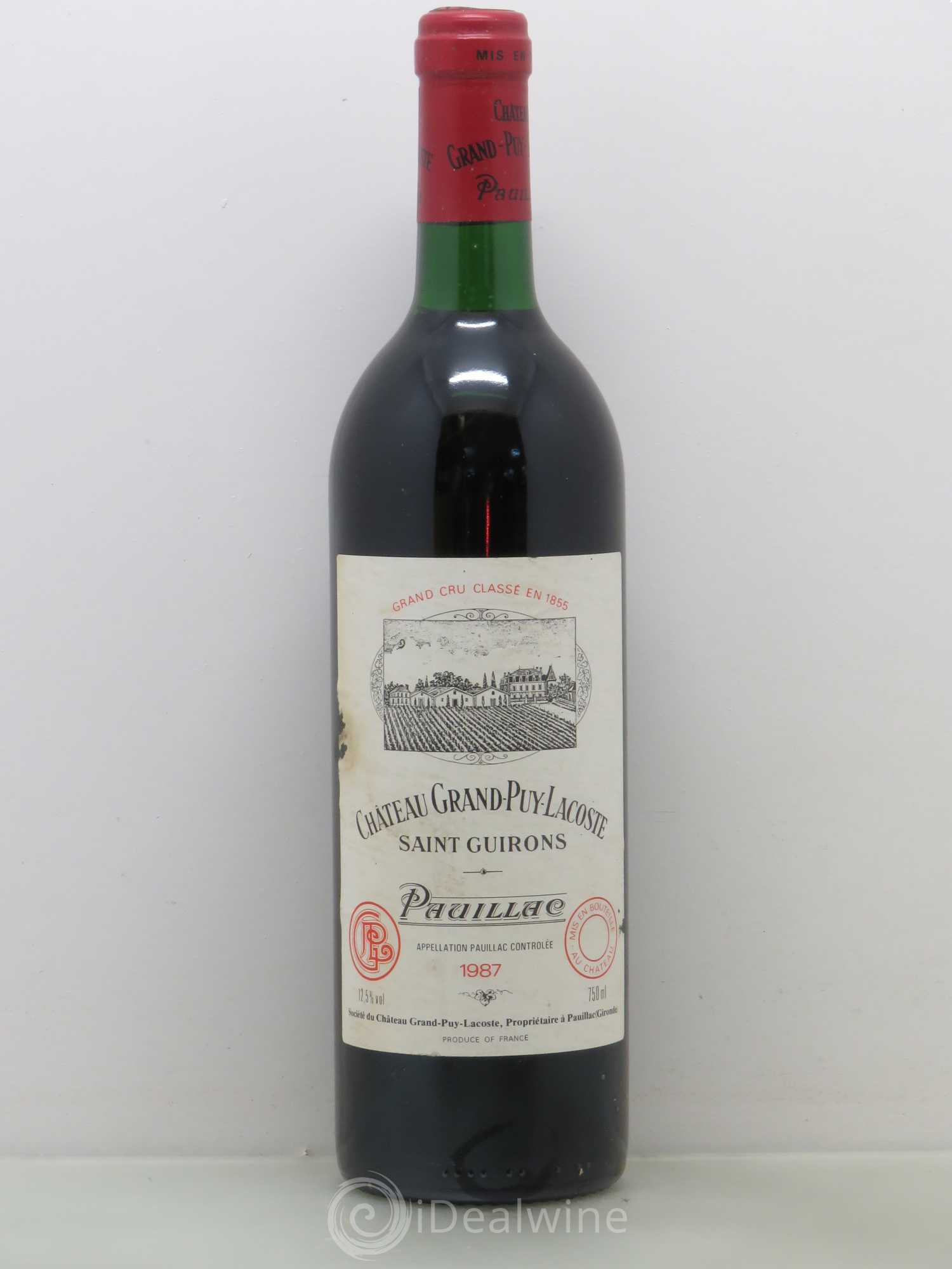 Château Grand Puy Lacoste 5ème Grand Cru Classé 1987 - Lot de 1 bouteille - 0
