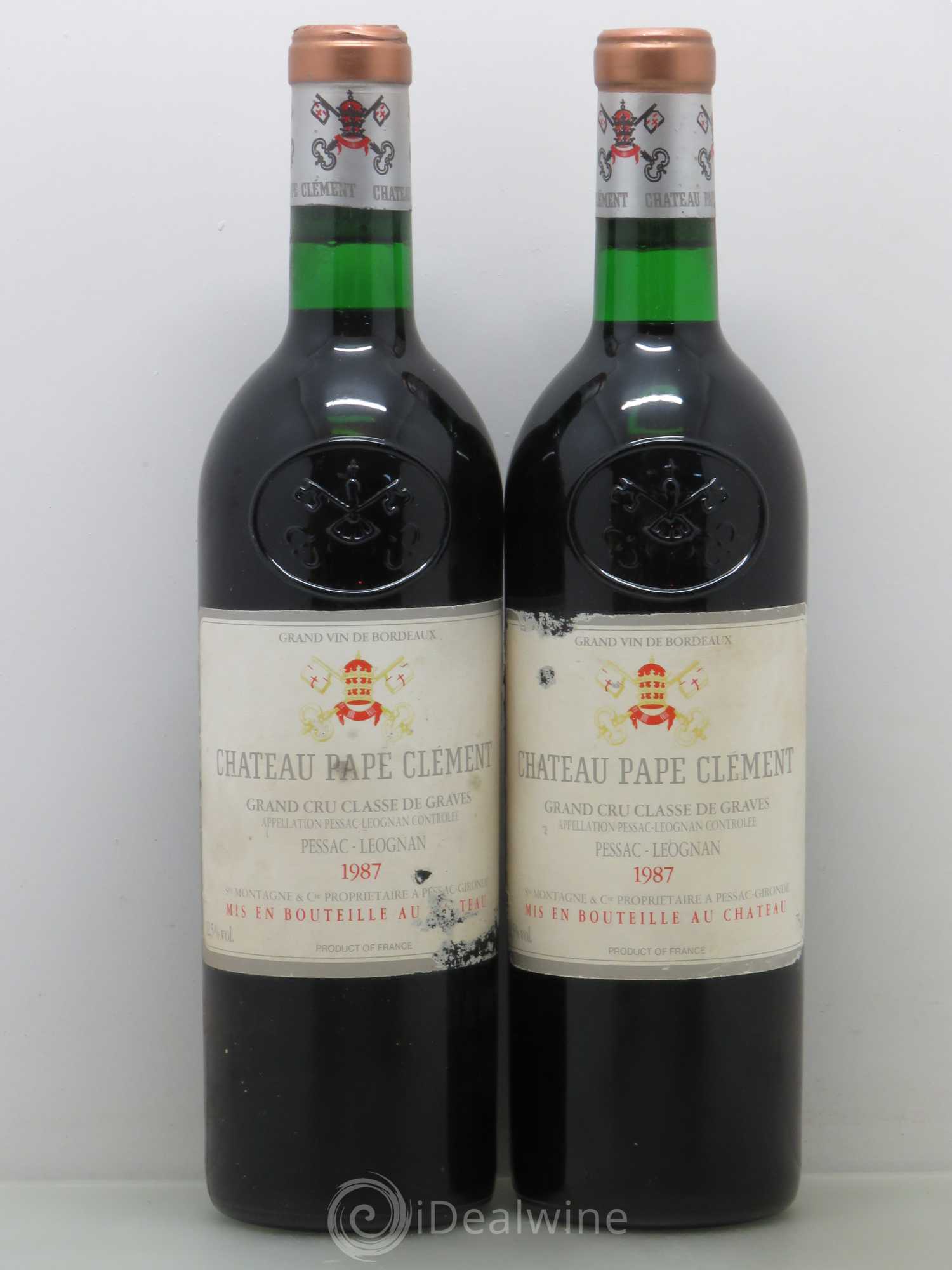 Château Pape Clément Cru Classé de Graves 1987 - Lot de 2 bouteilles - 0