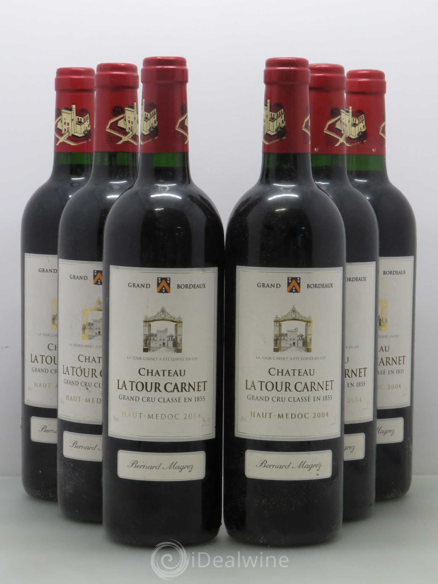 Château la Tour Carnet 4ème Grand Cru Classé 2004 - Lot de 6 bouteilles - 0