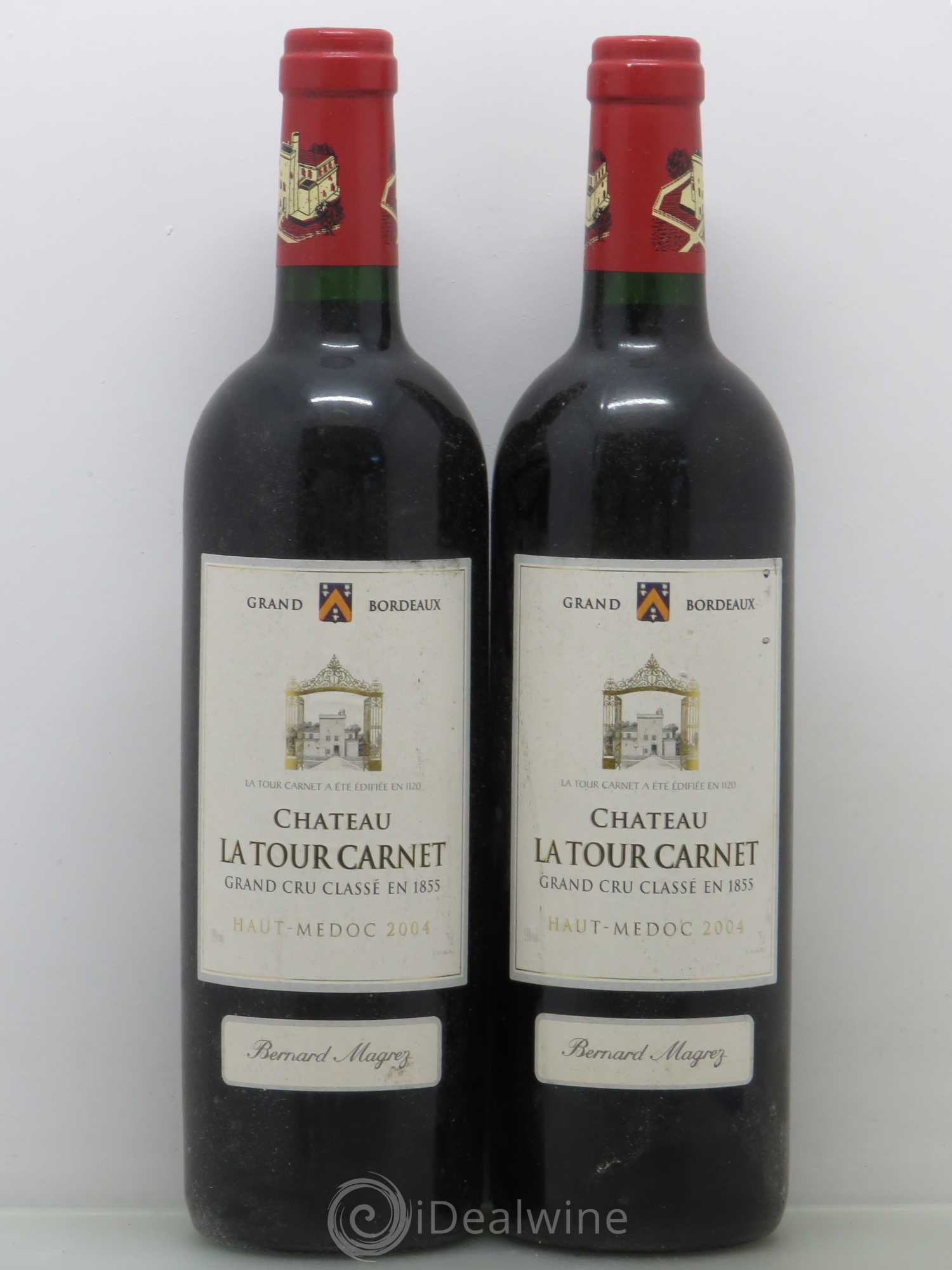Château la Tour Carnet 4ème Grand Cru Classé 2004 - Lot de 2 bouteilles - 0