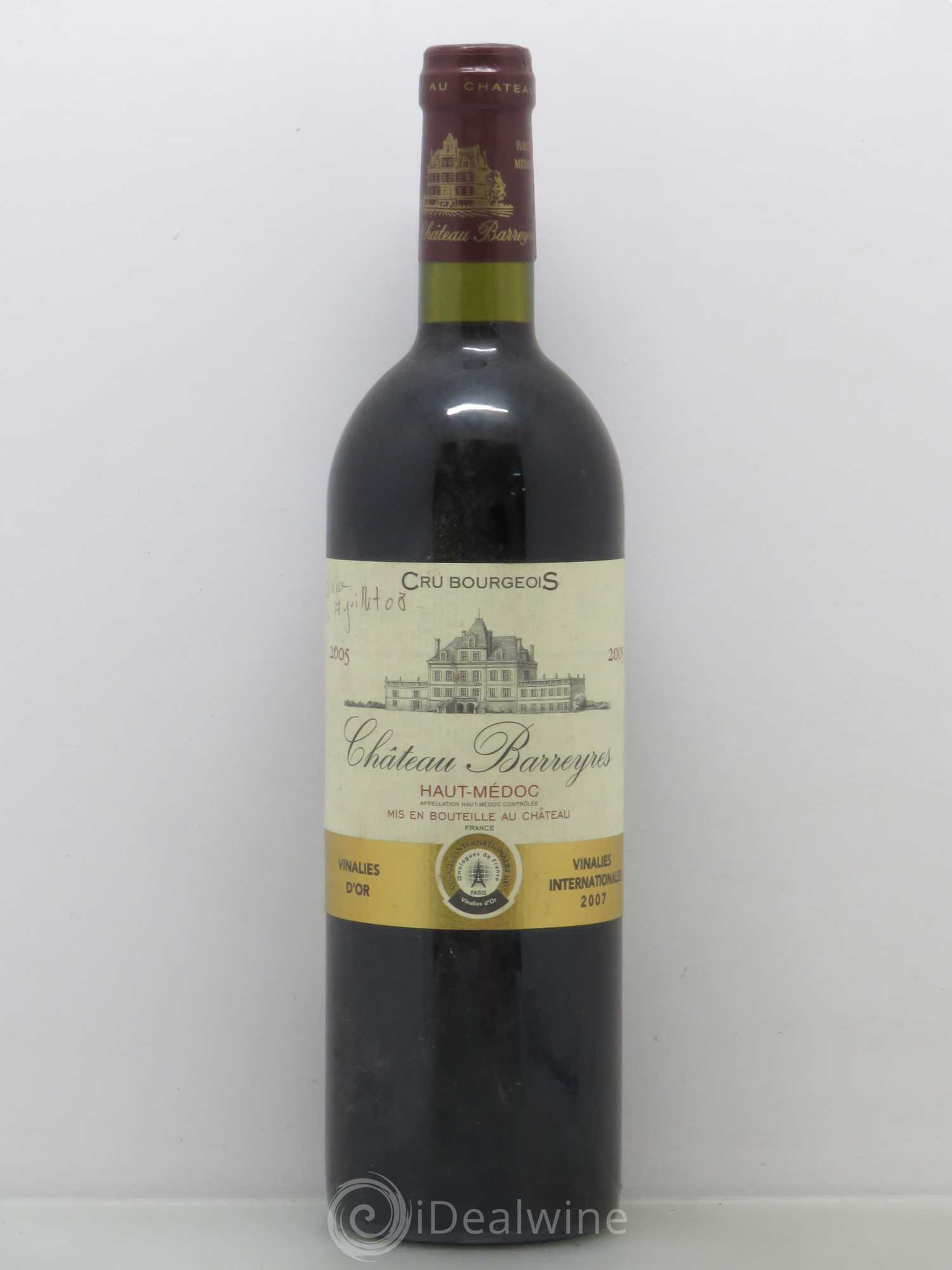 Château Barreyres Cru Bourgeois 2005 - Lot de 1 bouteille - 0