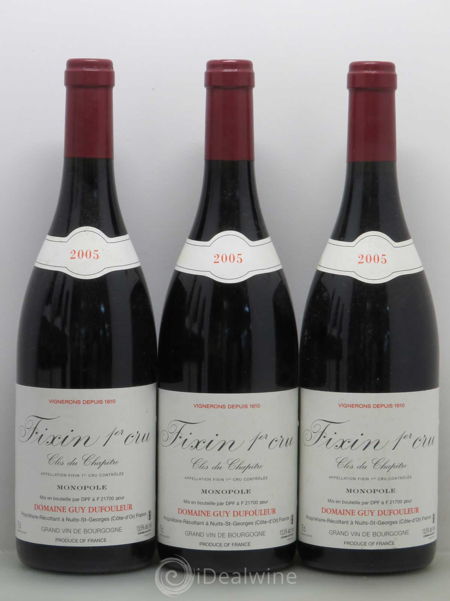 Fixin 1er Cru Clos Du Chapitre Dufouleur 2005 - Posten von 6 Flaschen - 1