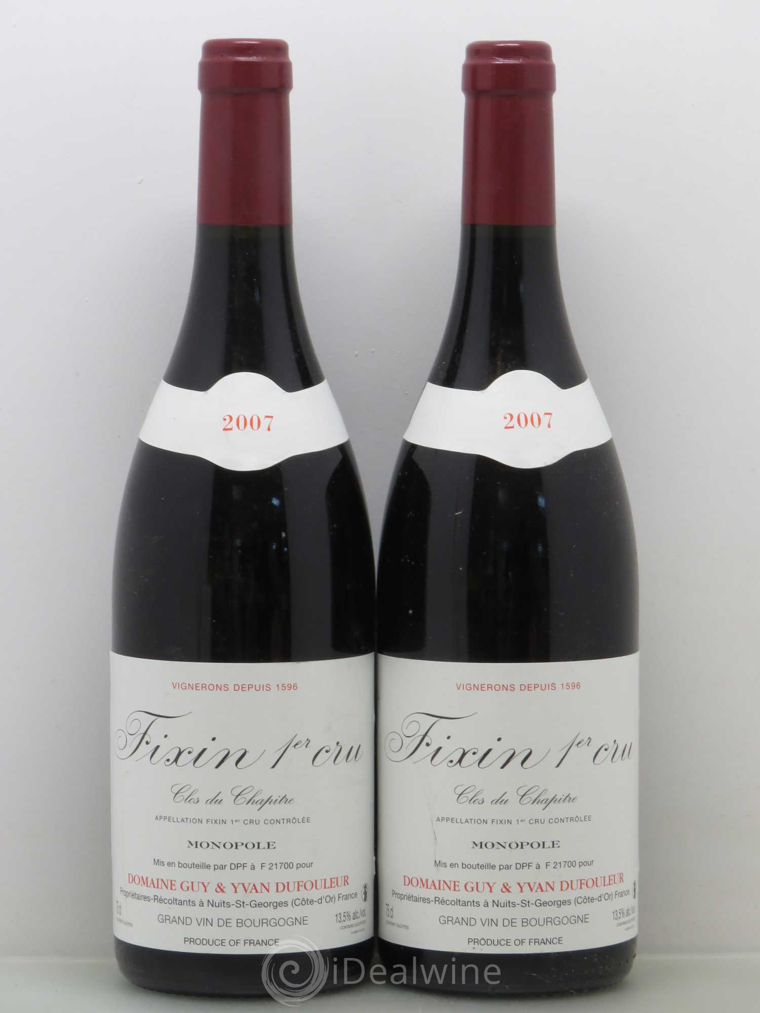 Fixin 1er Cru Clos Du Chapitre Dufouleur 2007 - Posten von 2 Flaschen - 0