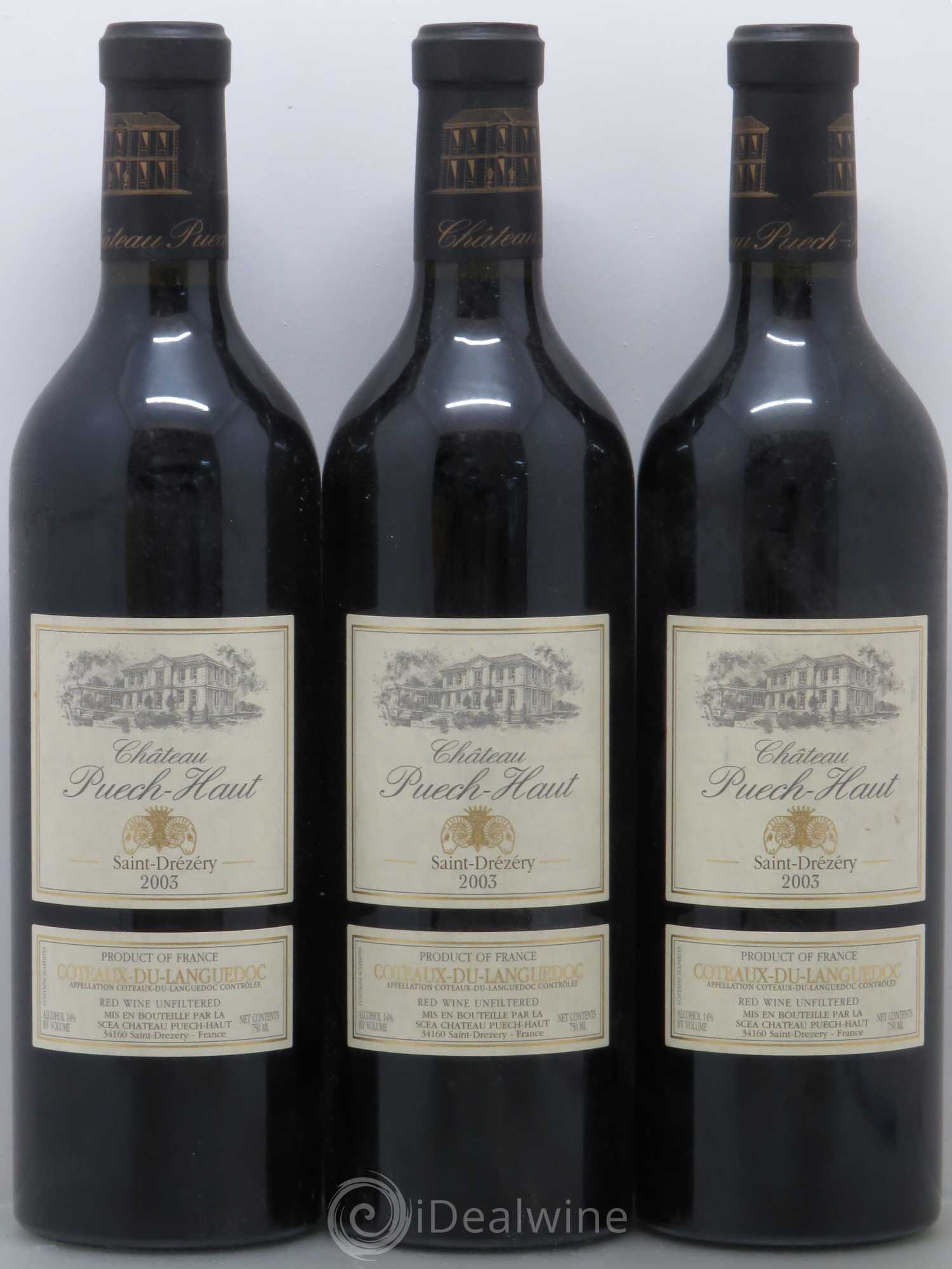 Coteaux du Languedoc Château Puech-Haut Gérard Bru 2003 - Lot de 3 bouteilles - 0