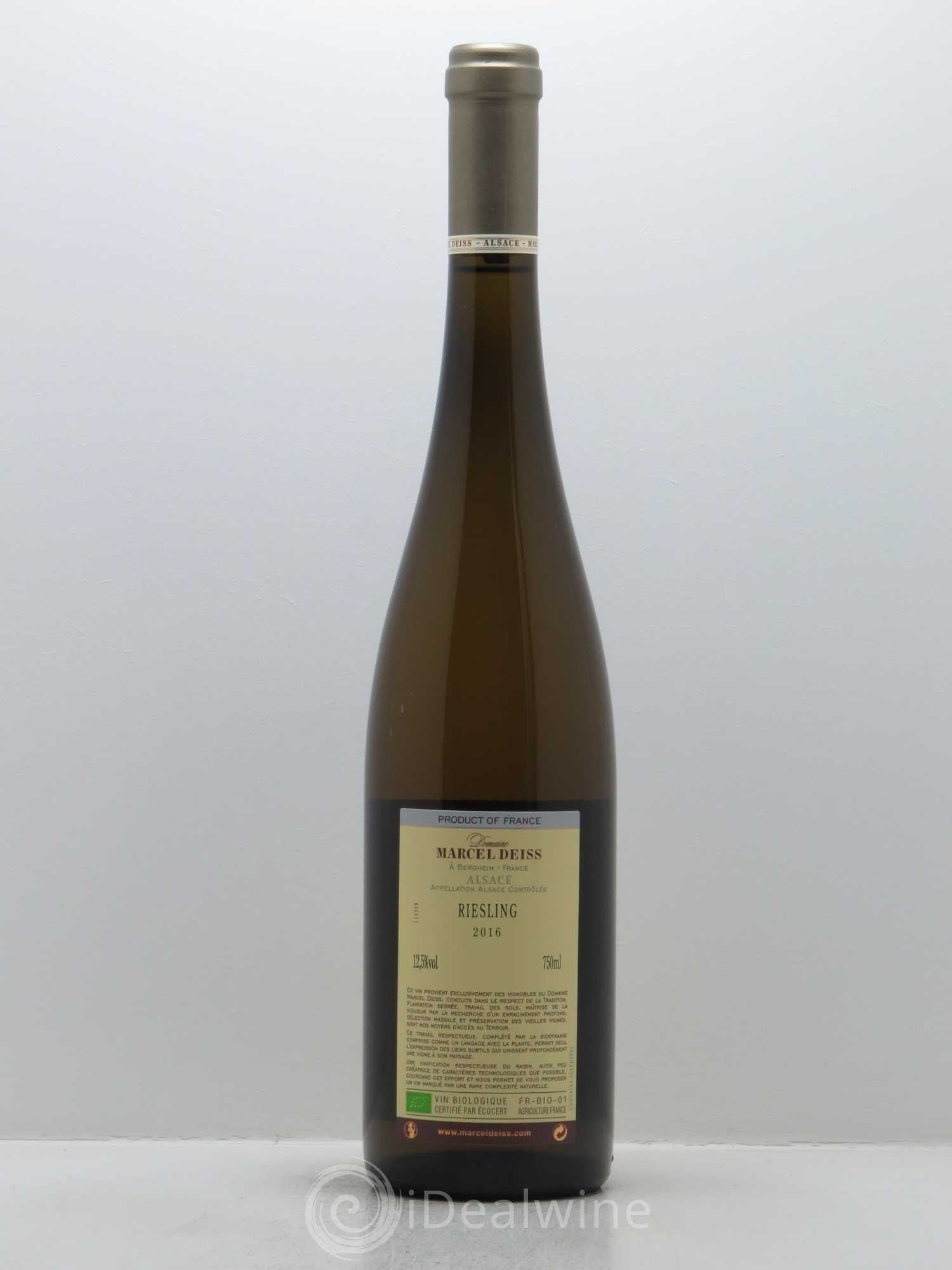 Alsace Riesling Marcel Deiss (Domaine) 2016 - Lot de 1 bouteille - 1