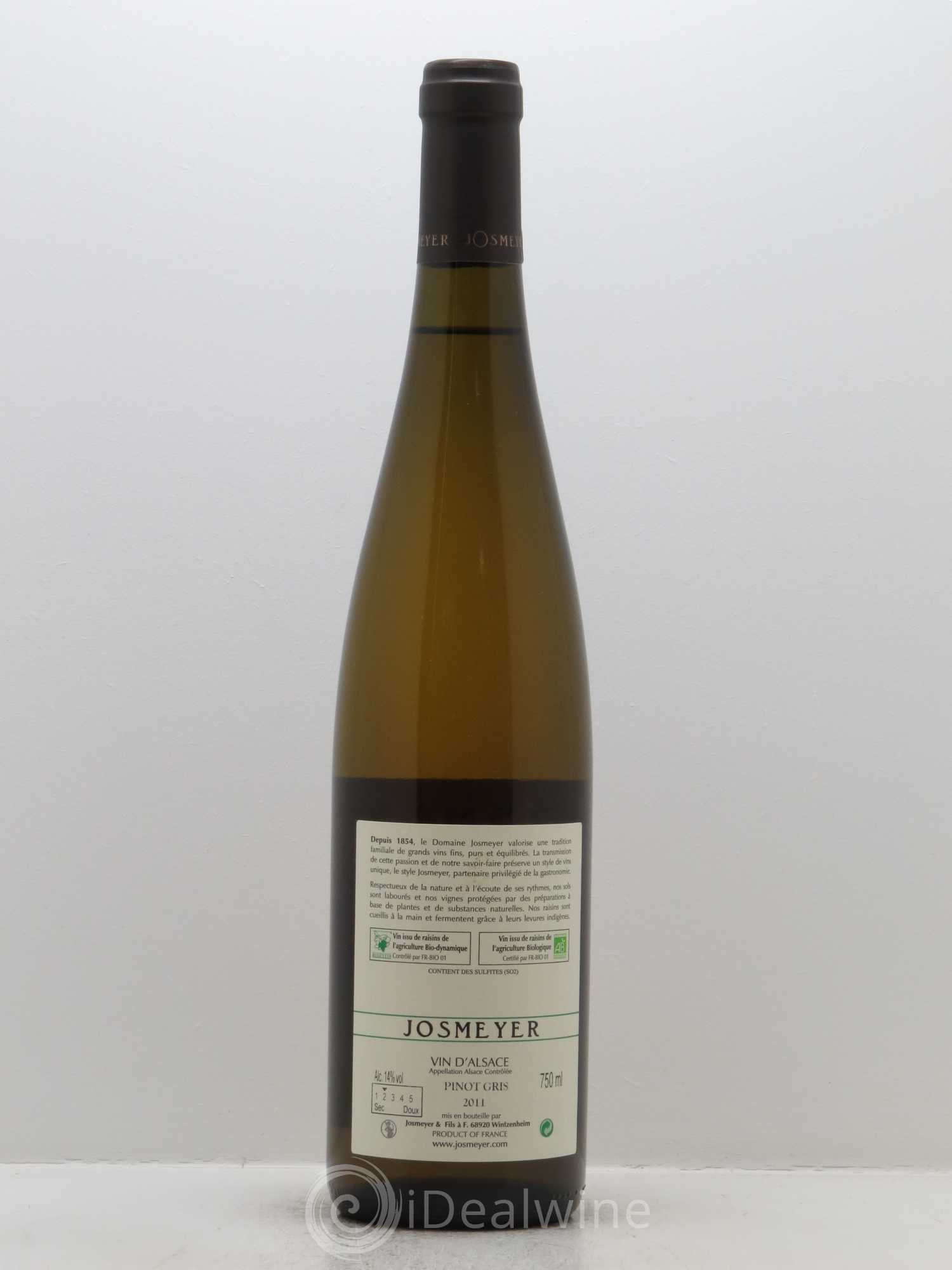 Alsace Pinot Gris 1854 Fondation Josmeyer (Domaine) 2011 - Lot de 1 bouteille - 1