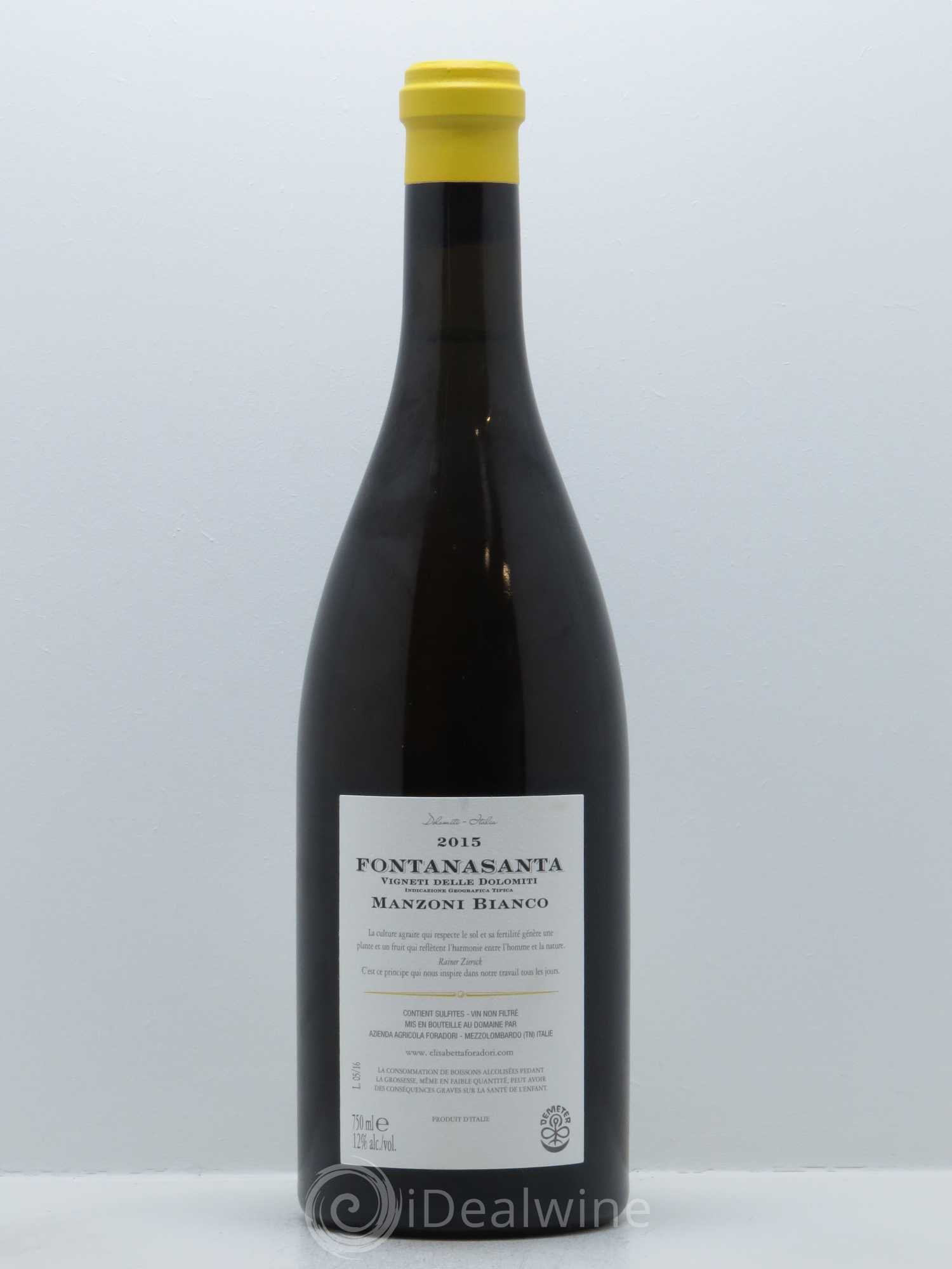 Vigneti delle Dolomiti IGT Fontanasanta Manzoni Elisabetta Foradori 2015 - Lot de 1 bouteille - 1