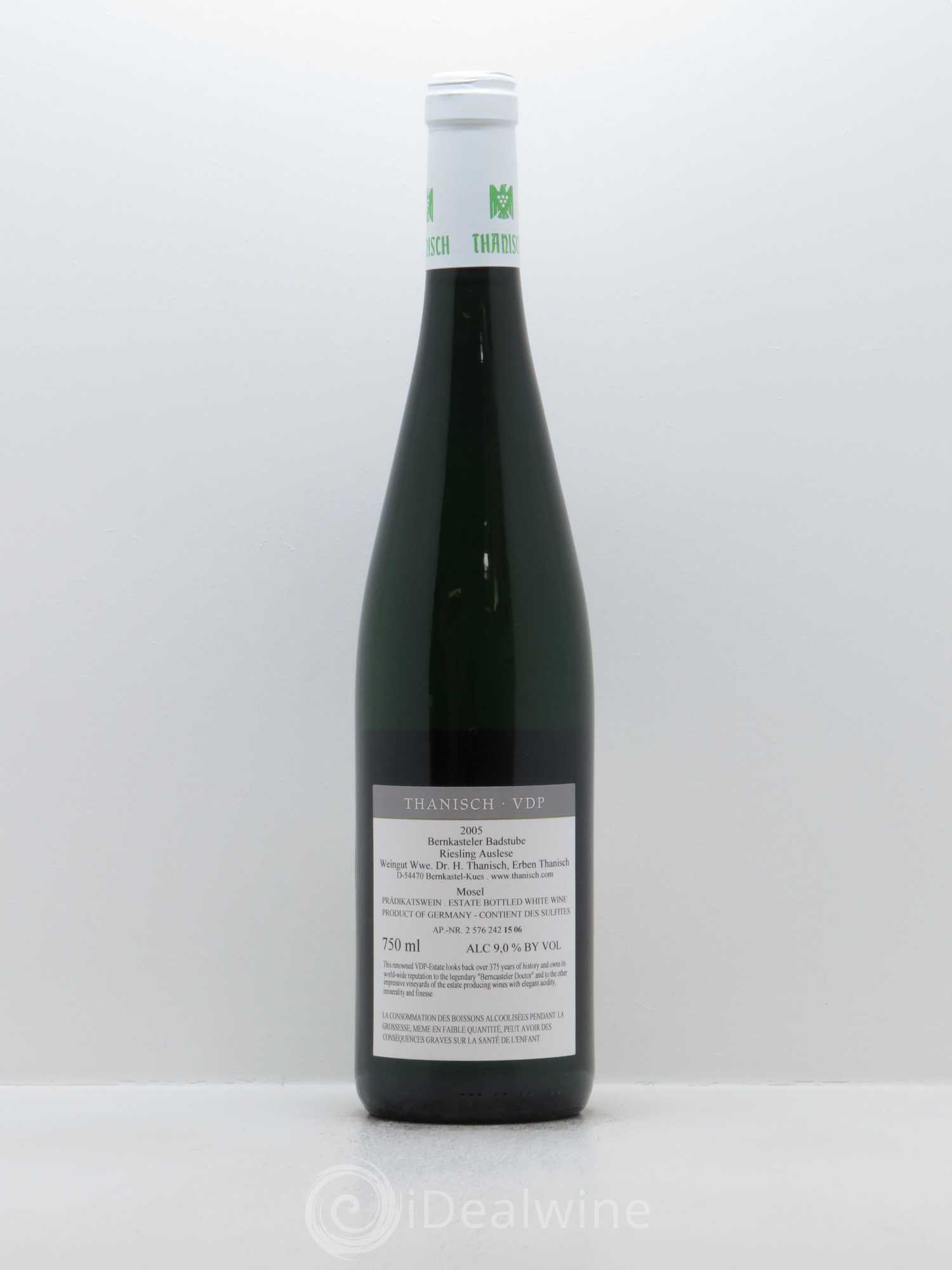 Riesling Dr. H. Thanisch Bernkasteler Badstube Auslese 2005 - Lot de 1 bouteille - 1