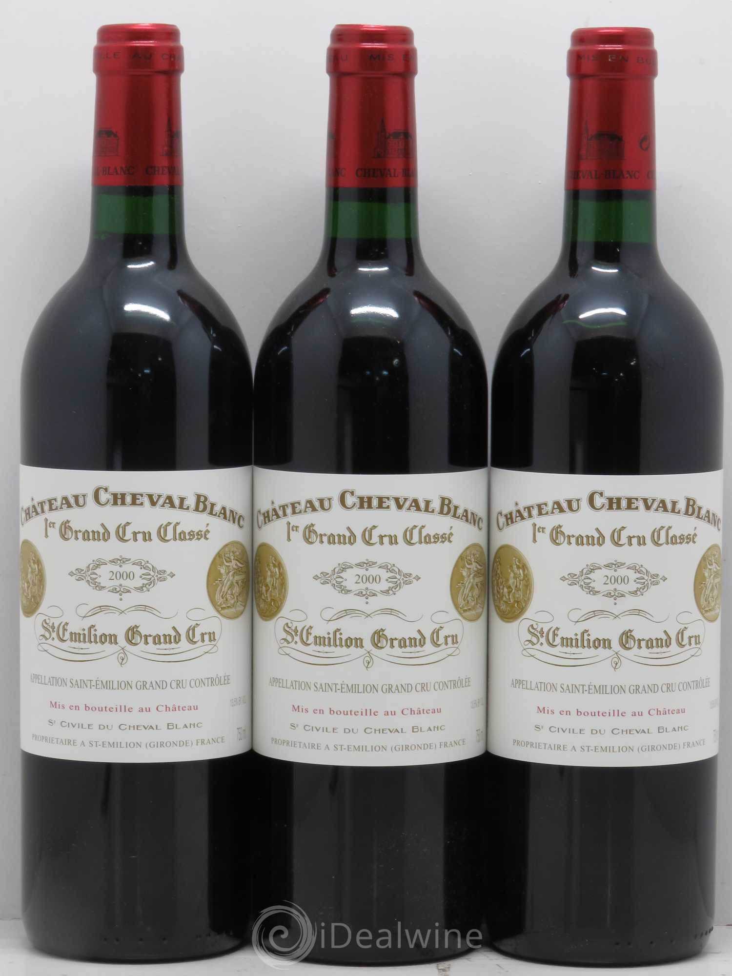 Château Cheval Blanc 1er Grand Cru Classé A 2000 - Lot de 3 bouteilles - 0