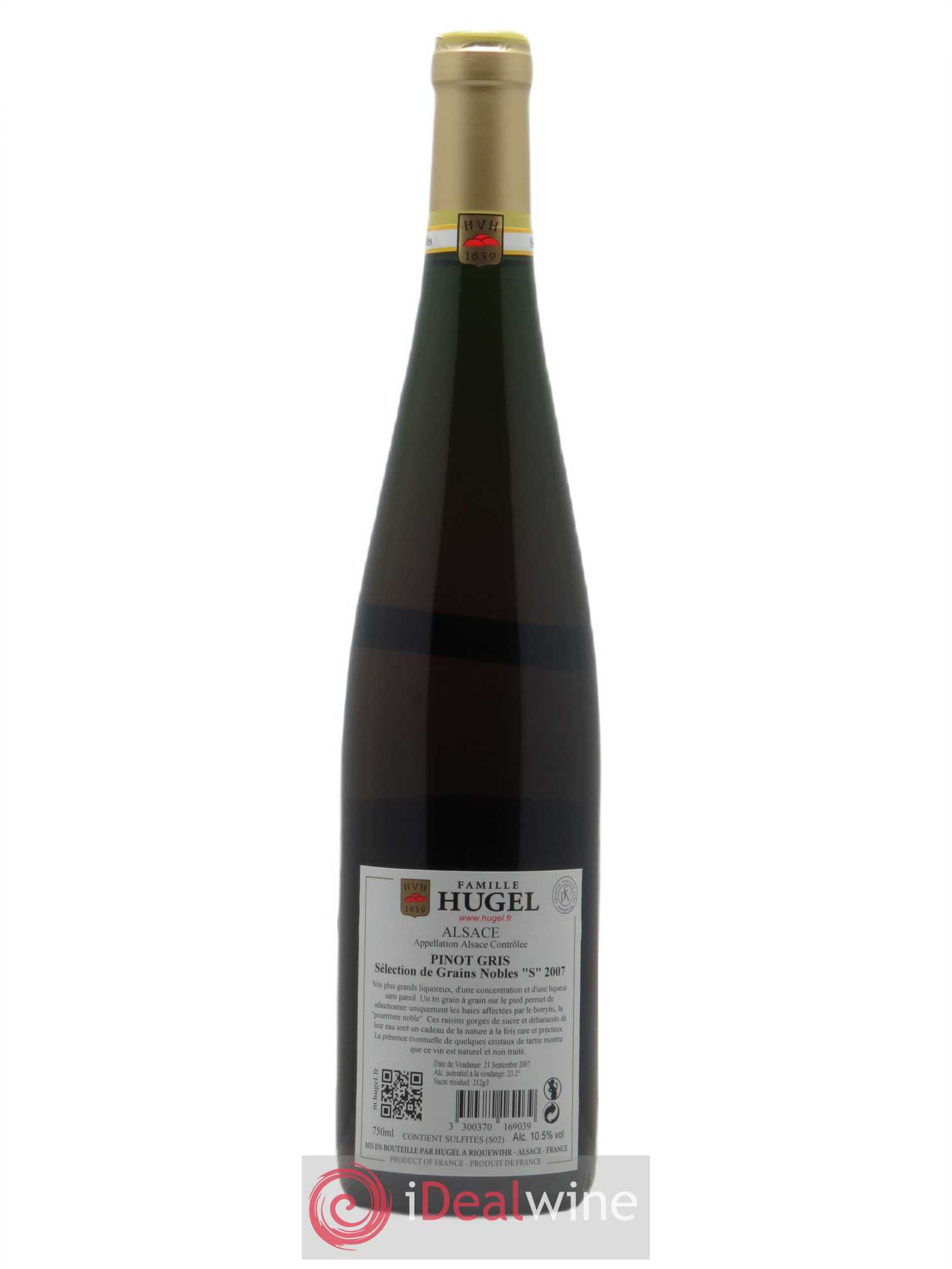Pinot Gris Sélection de Grains Nobles S"" Hugel (Domaine) 2007 - Lot de 1 bouteille - 1