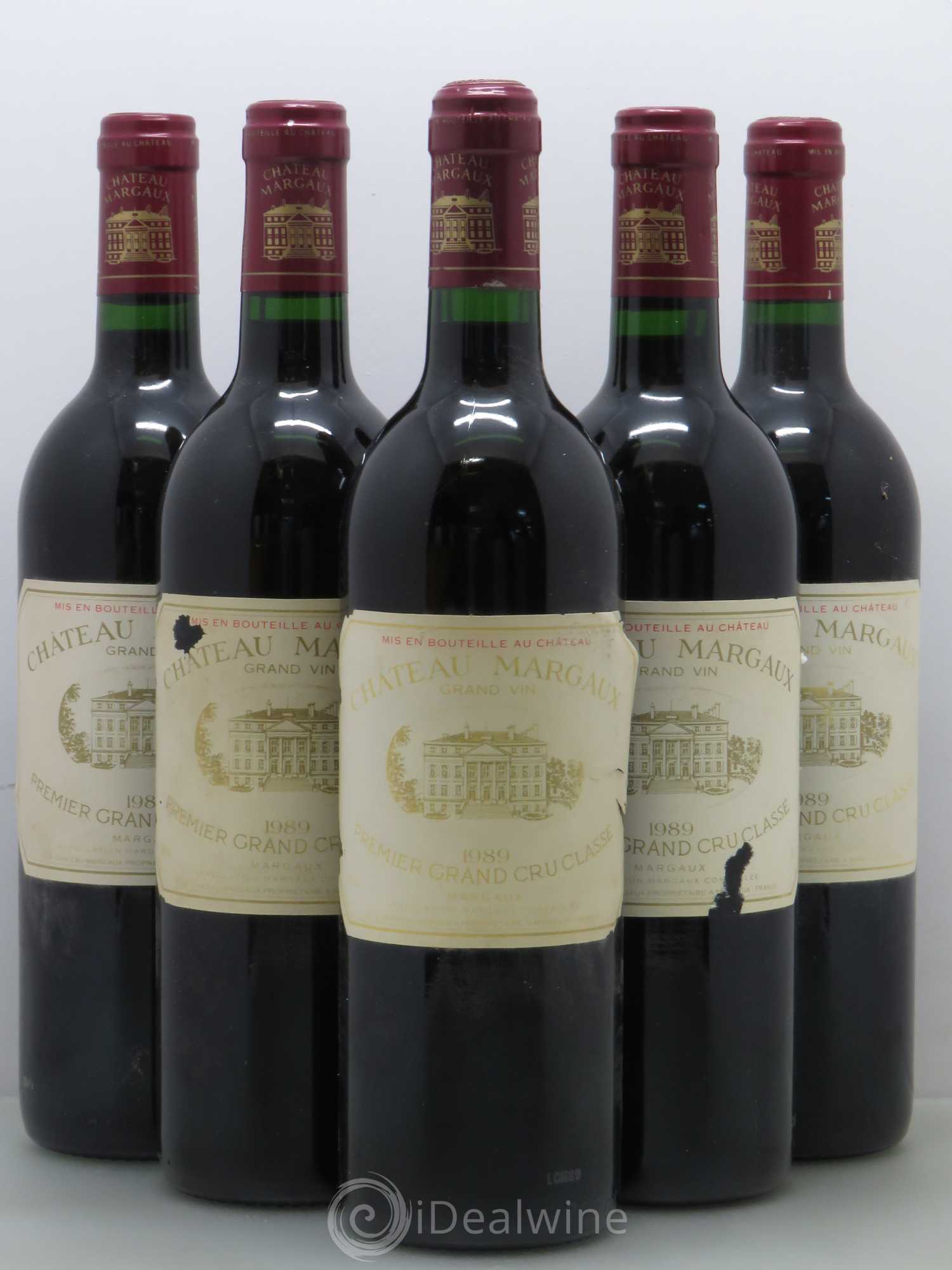 Château Margaux 1er Grand Cru Classé 1989 - Lot de 5 bouteilles - 0