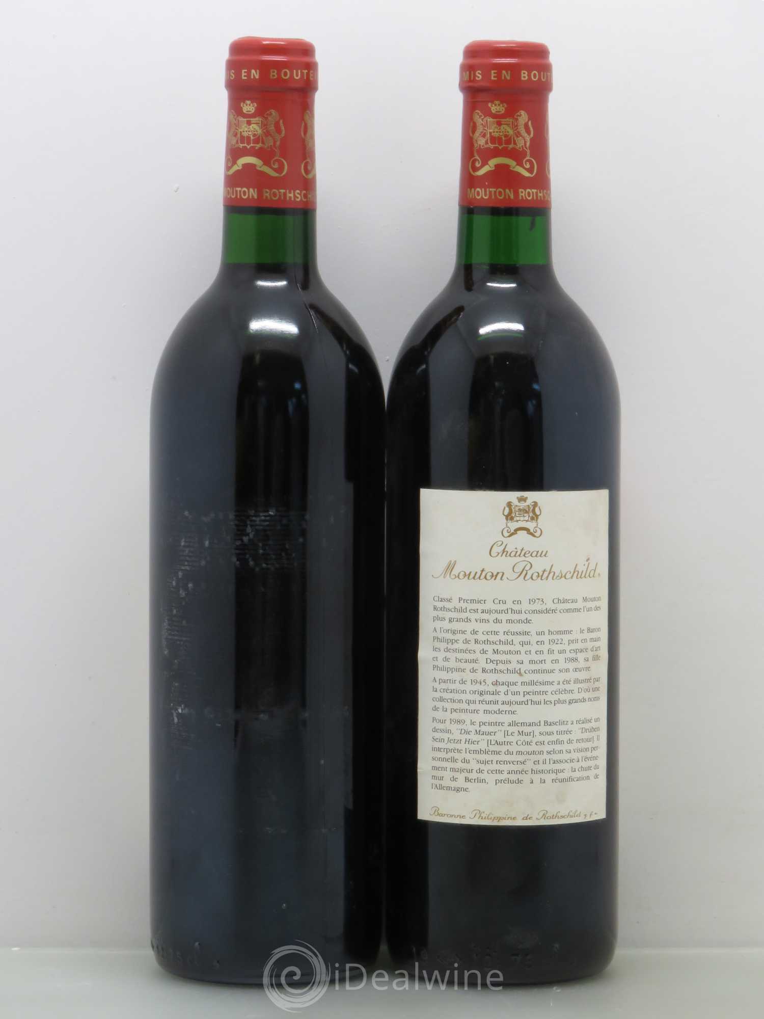 Château Mouton Rothschild 1er Grand Cru Classé 1989 - Lot de 2 bouteilles - 1