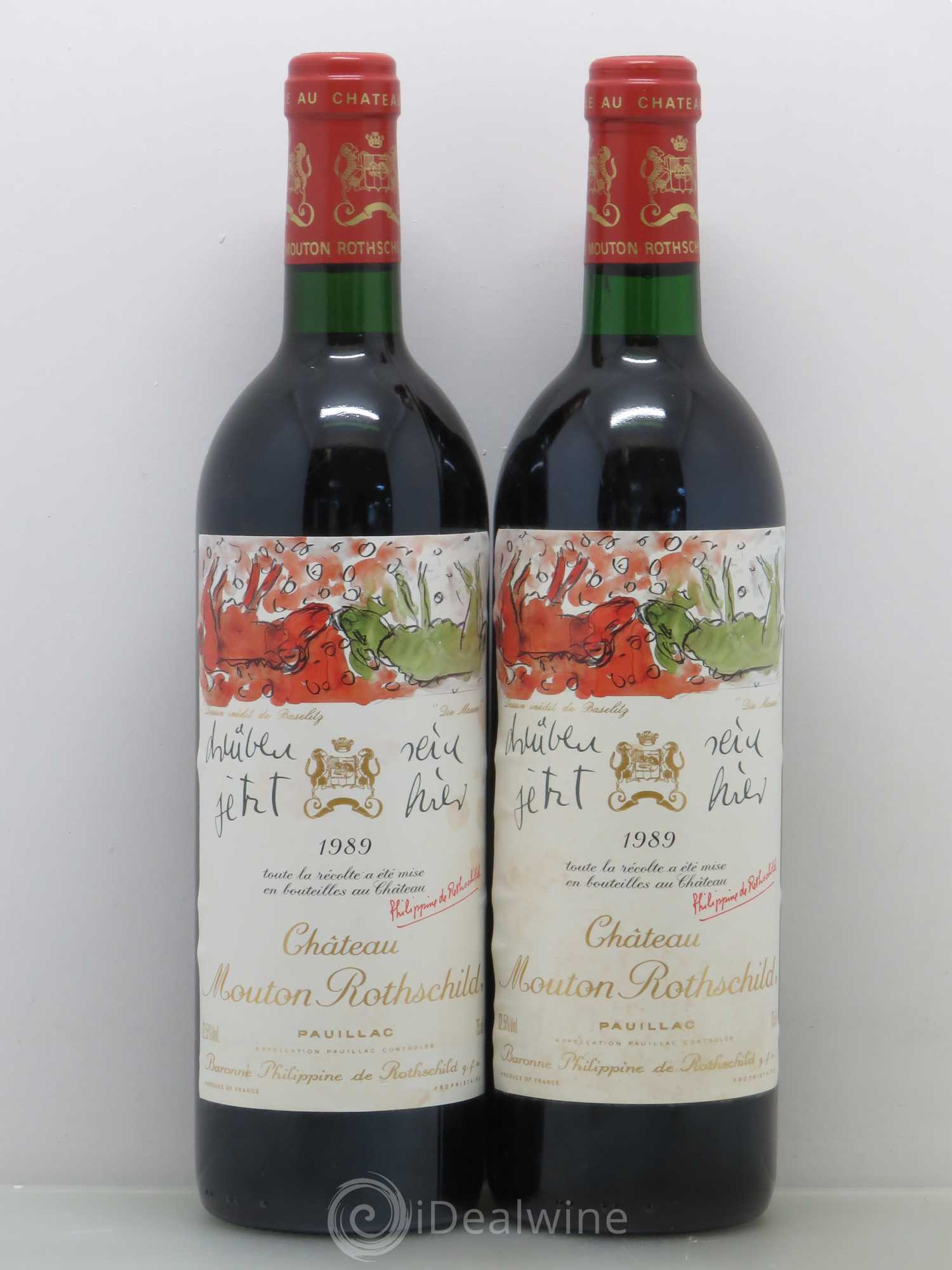 Château Mouton Rothschild 1er Grand Cru Classé 1989 - Lot de 2 bouteilles - 0