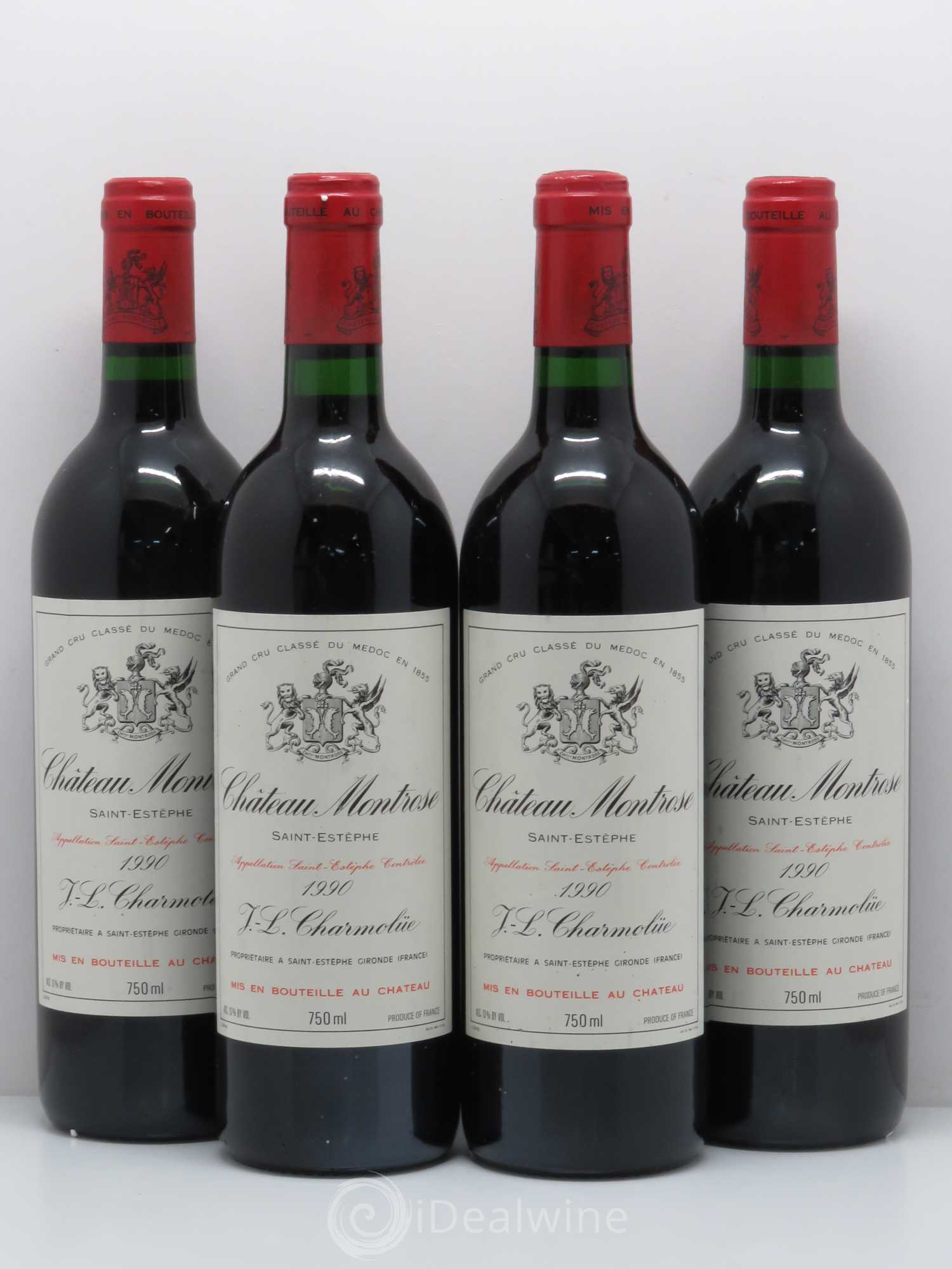 Château Montrose 2ème Grand Cru Classé 1990 - Lot de 4 bouteilles - 0