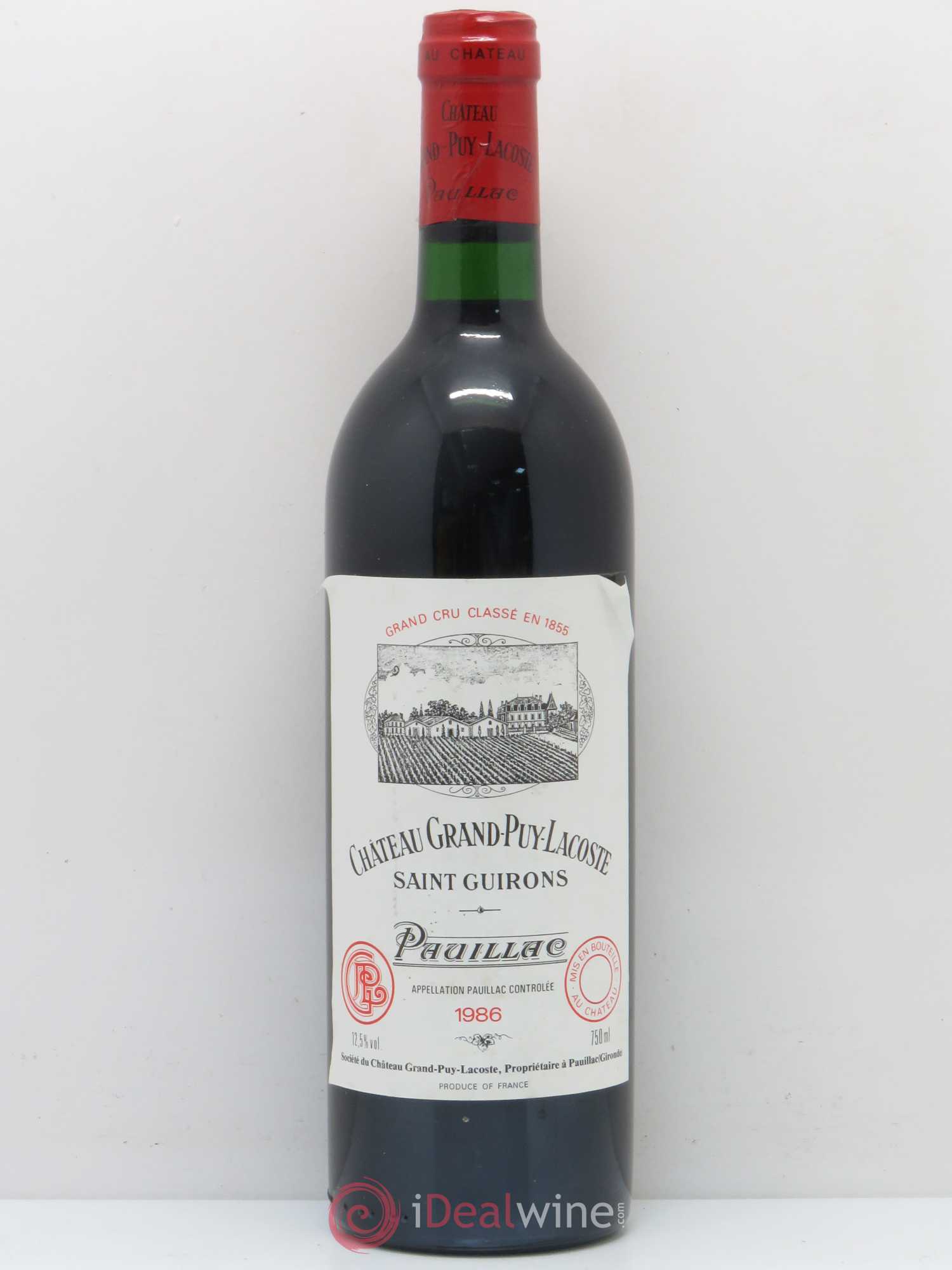 Château Grand Puy Lacoste 5ème Grand Cru Classé 1986 - Lot de 1 bouteille - 0