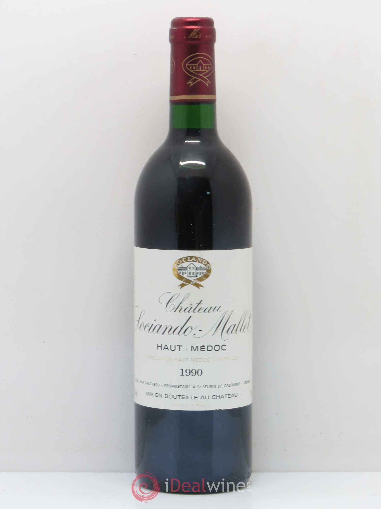 Château Sociando Mallet 1990 - Lot de 1 bouteille - 0