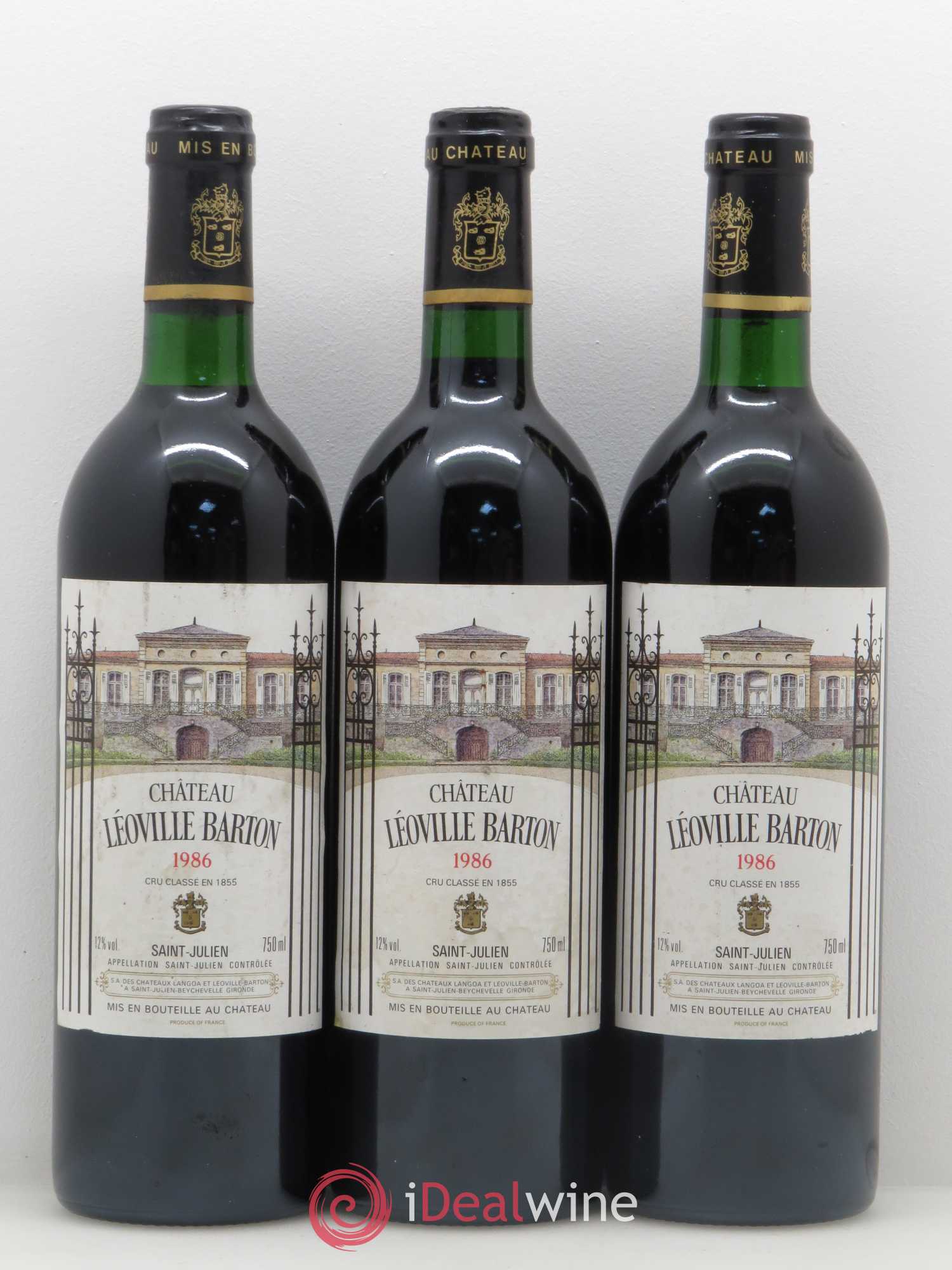 Château Léoville Barton 2ème Grand Cru Classé 1986 - Lot de 3 bouteilles - 0