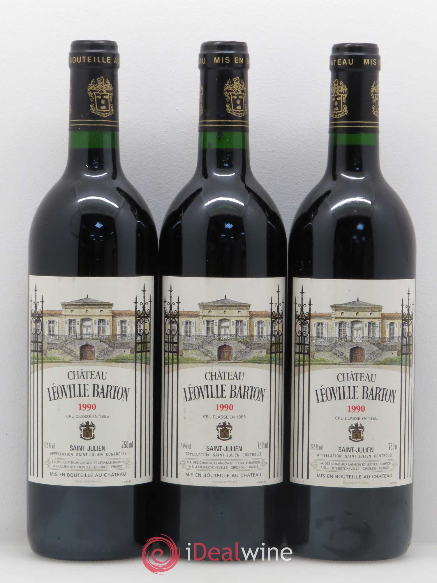 Château Léoville Barton 2ème Grand Cru Classé 1990 - Lot de 3 bouteilles - 0