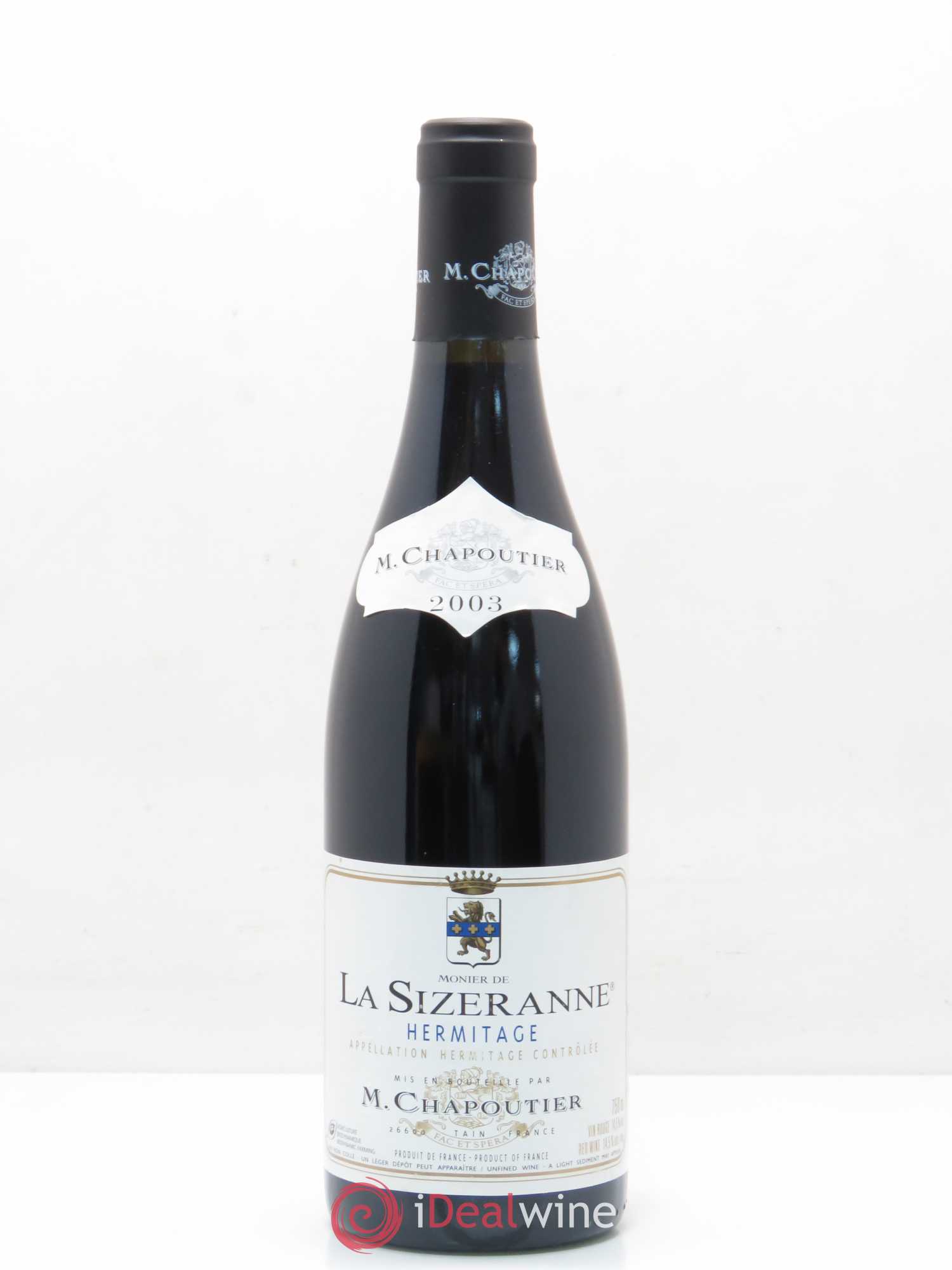 Hermitage Monier de La Sizeranne Chapoutier 2003 - Lot de 1 bouteille - 0
