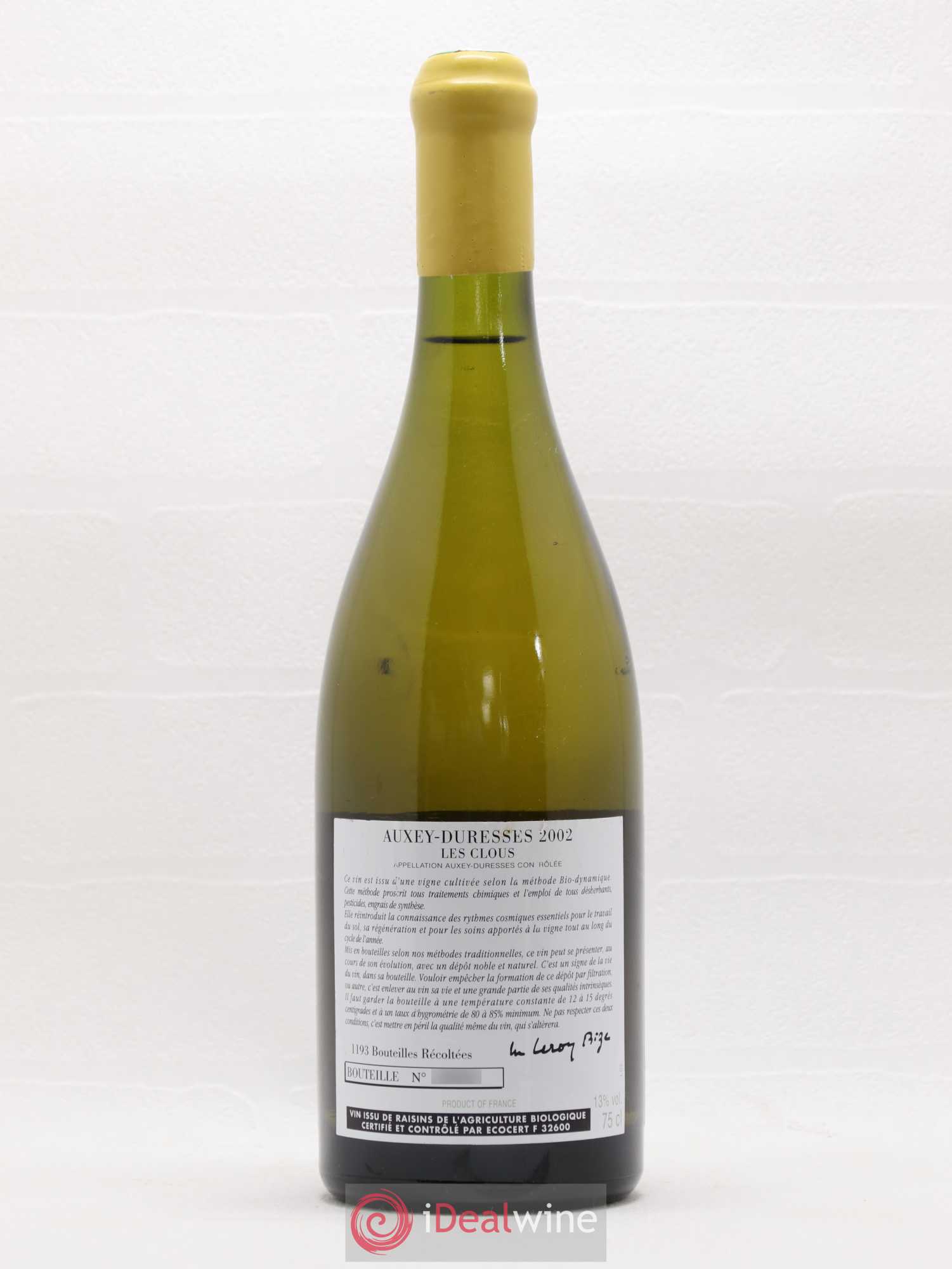 Auxey-Duresses Les Clous d'Auvenay (Domaine) 2002 - Lot de 1 bouteille - 2