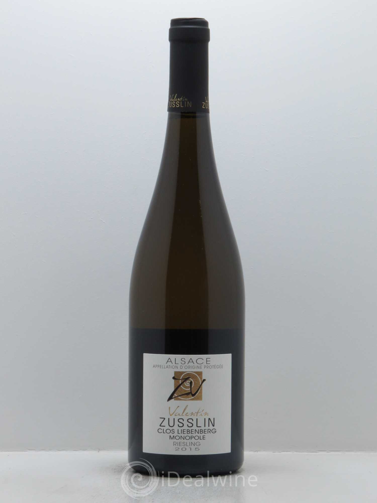 Alsace Riesling Clos Liebenberg Valentin Zusslin (Domaine) 2015 - Lot de 1 bouteille - 0