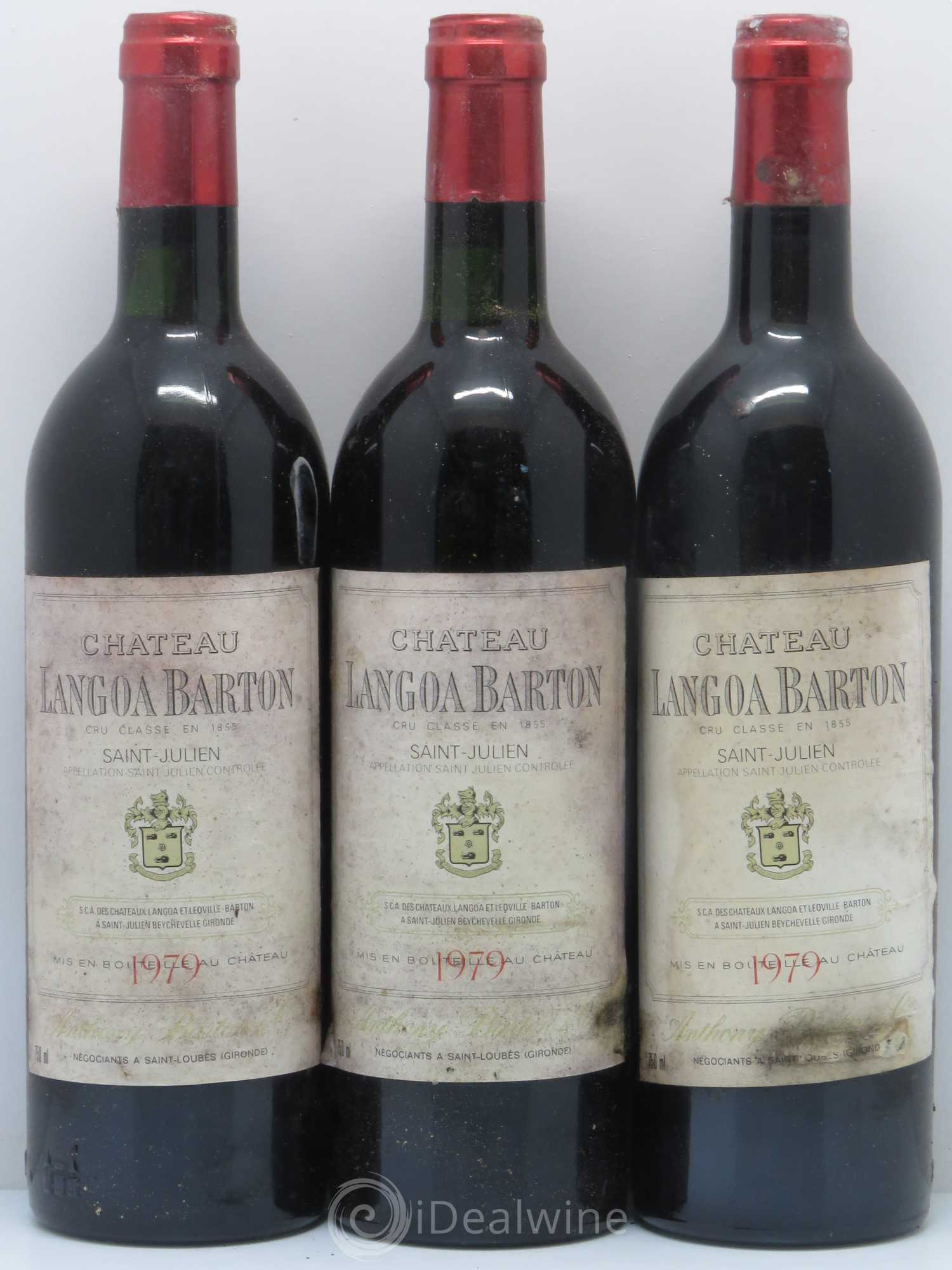 Château Langoa Barton 3ème Grand Cru Classé 1979 - Lot de 3 bouteilles - 0