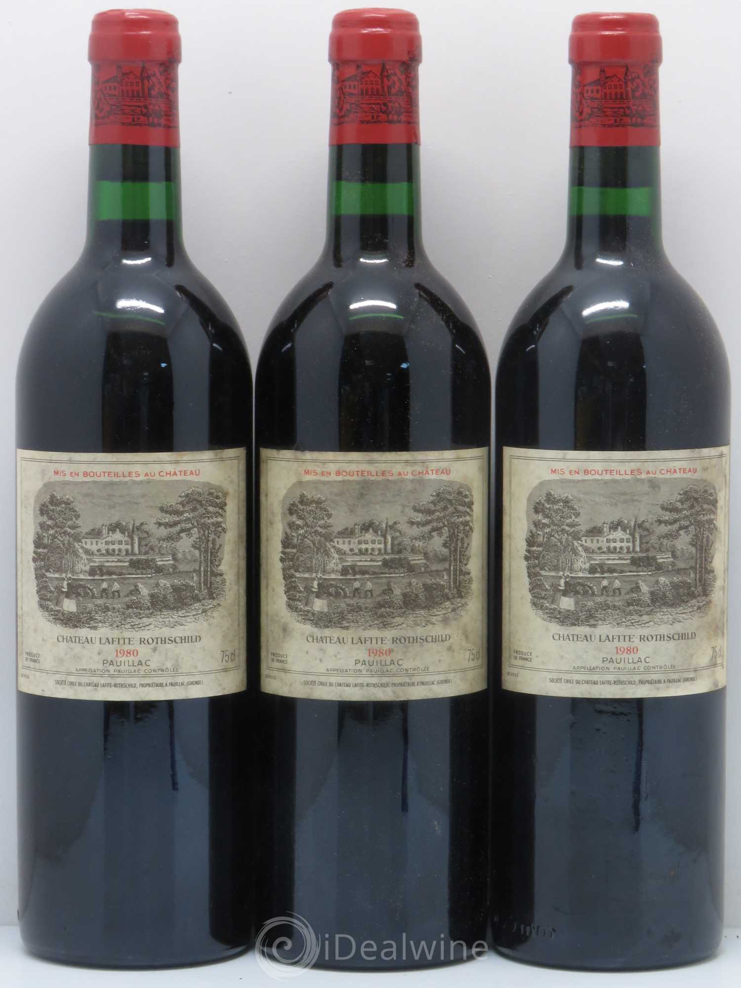 Château Lafite Rothschild 1er Grand Cru Classé 1980 - Lot de 3 bouteilles - 0