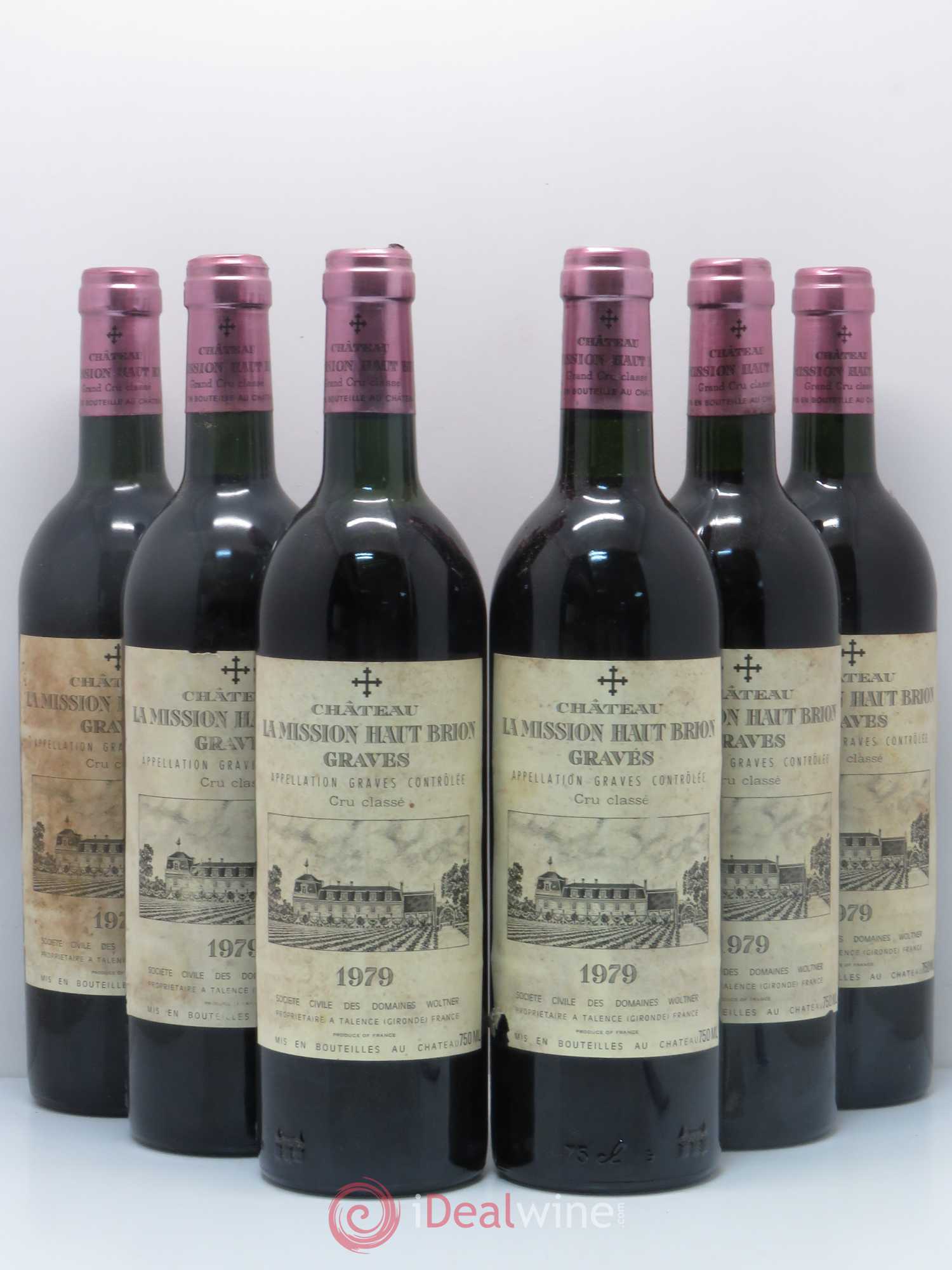 Château la Mission Haut-Brion Cru Classé de Graves 1979 - Lot de 6 bouteilles - 0