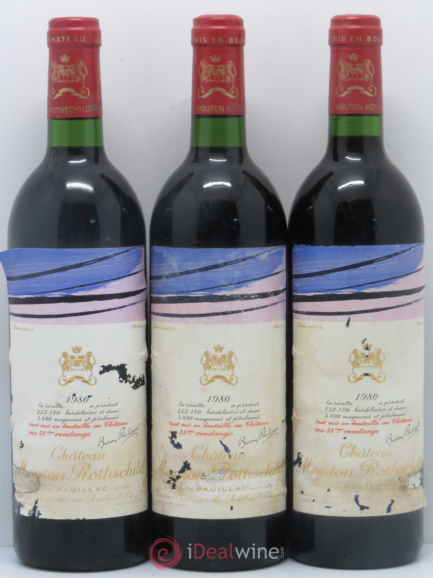 Château Mouton Rothschild 1er Grand Cru Classé 1980 - Lot de 12 bouteilles - 2