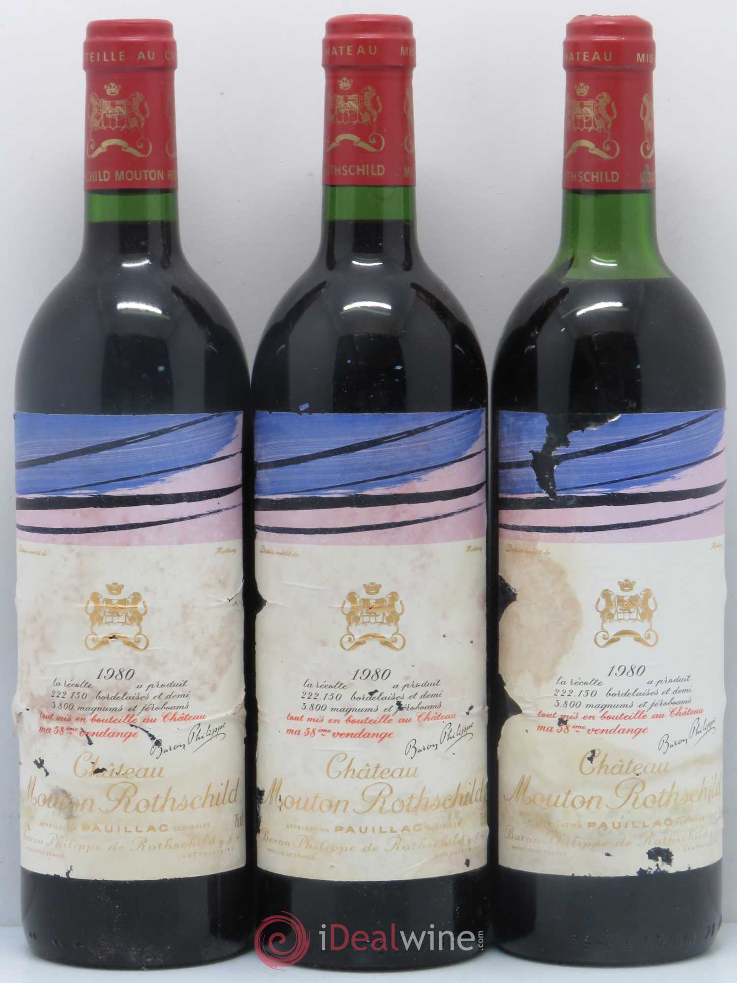 Château Mouton Rothschild 1er Grand Cru Classé 1980 - Lot de 12 bouteilles - 3