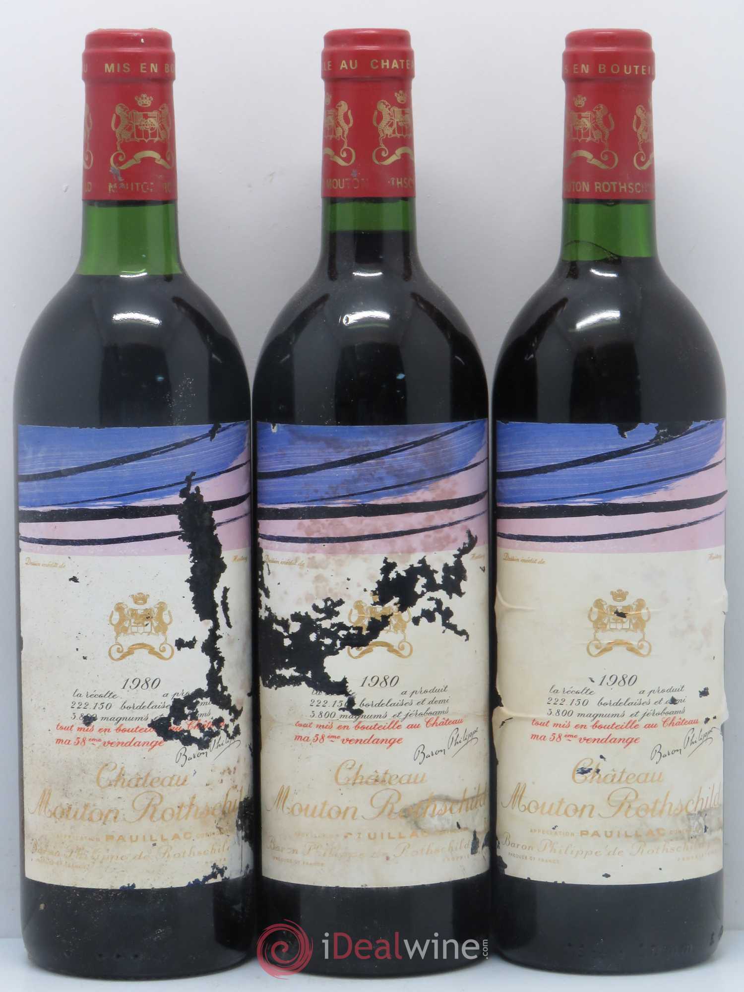 Château Mouton Rothschild 1er Grand Cru Classé 1980 - Lot de 12 bouteilles - 4